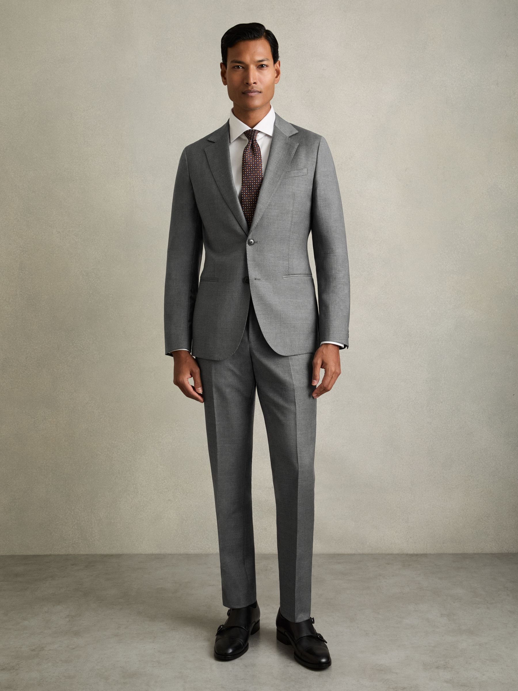 Slim-Fit Wool Suit Trousers in Grey