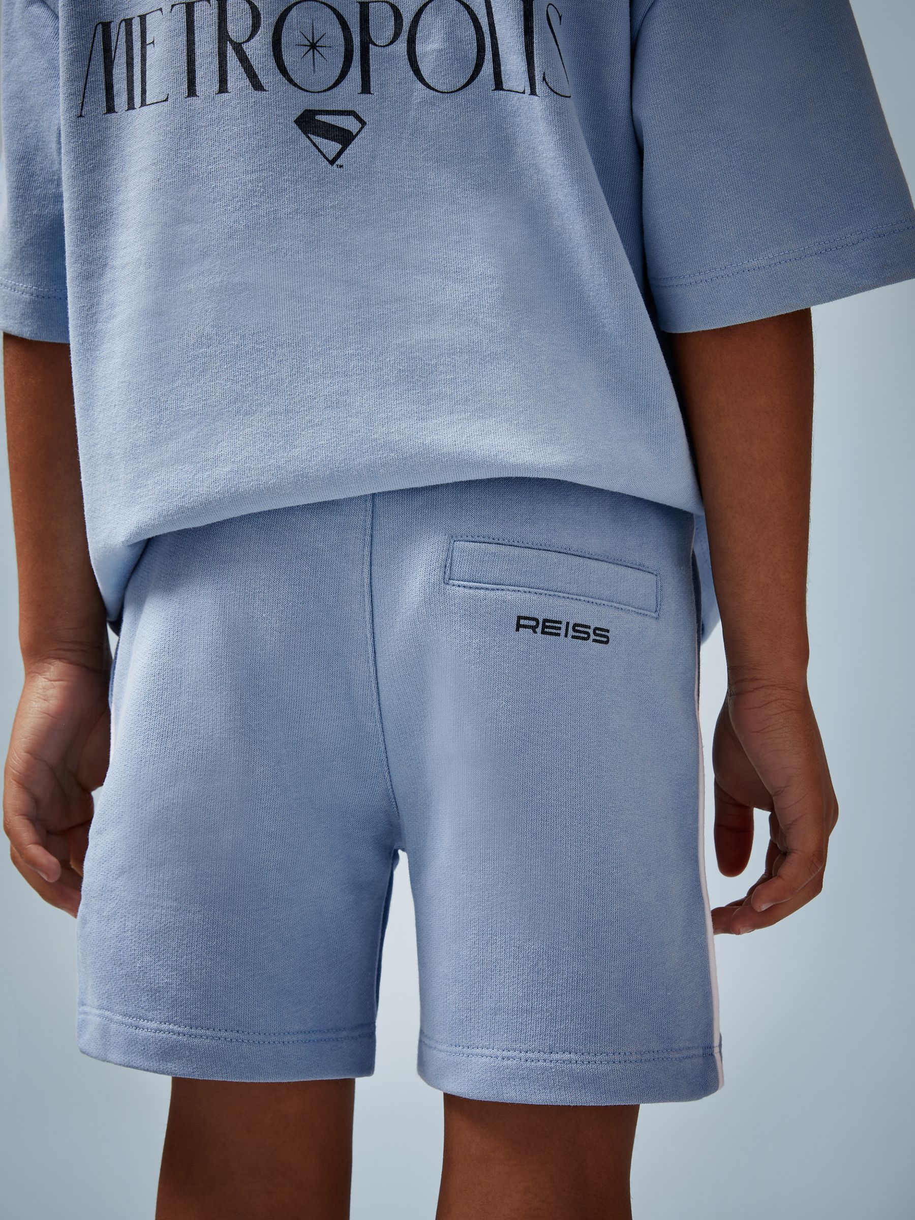 3-9 yrs Superman | Reiss Logo-Print Shorts in Light Blue
