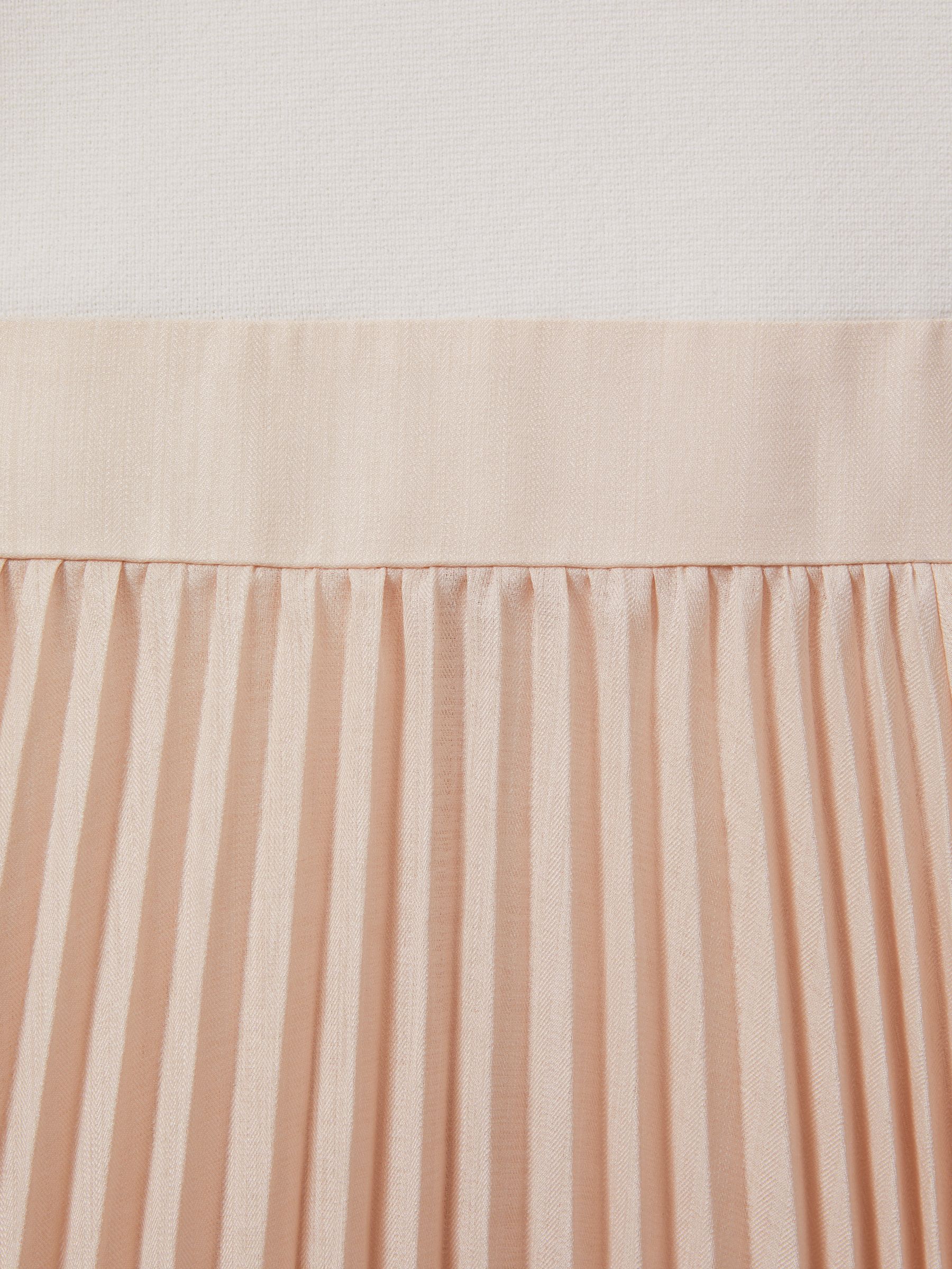 Hybrid Knitted Midi Dress in Ivory/Nude