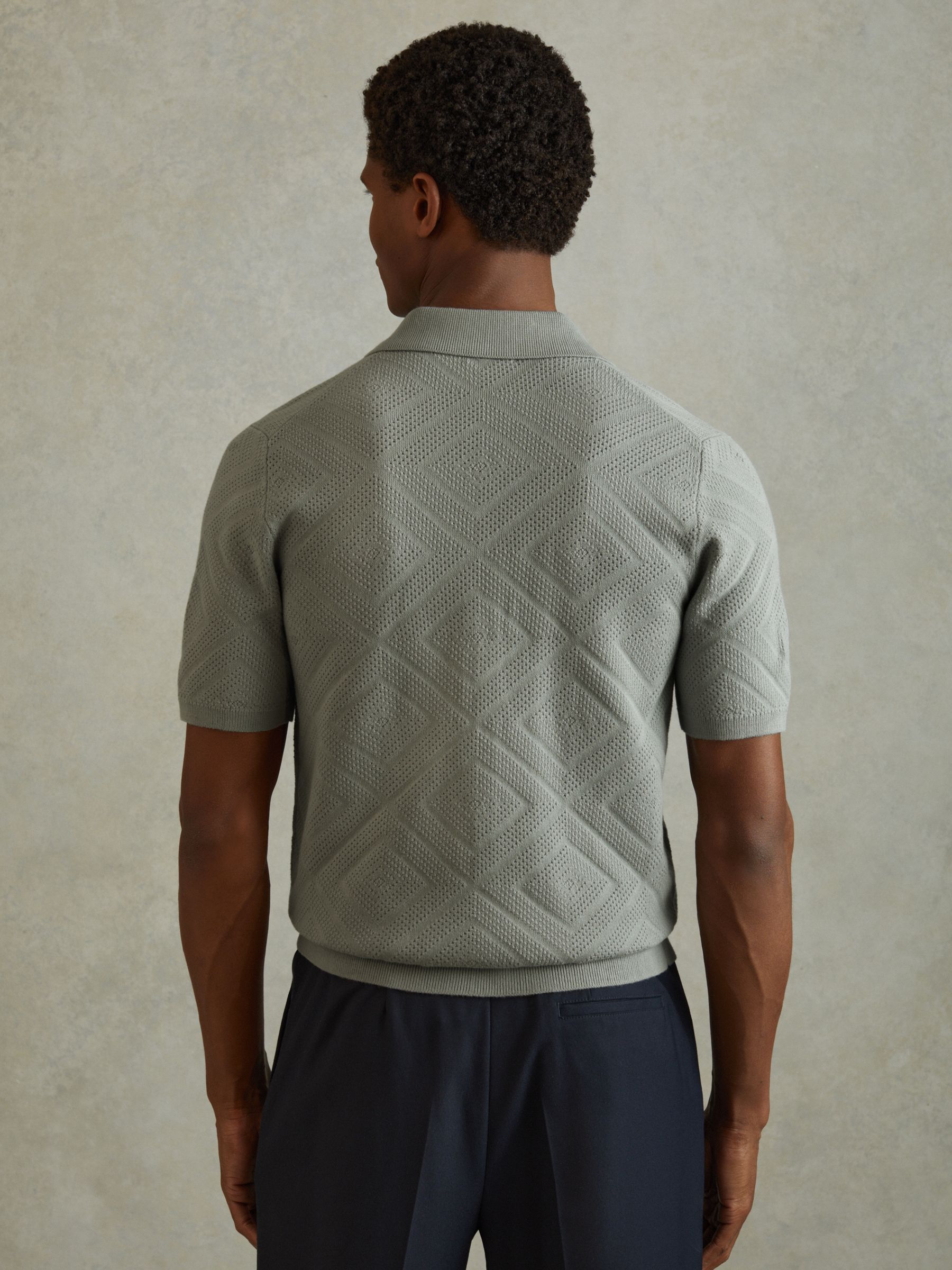 Cotton Cuban Collar Shirt in Soft Sage