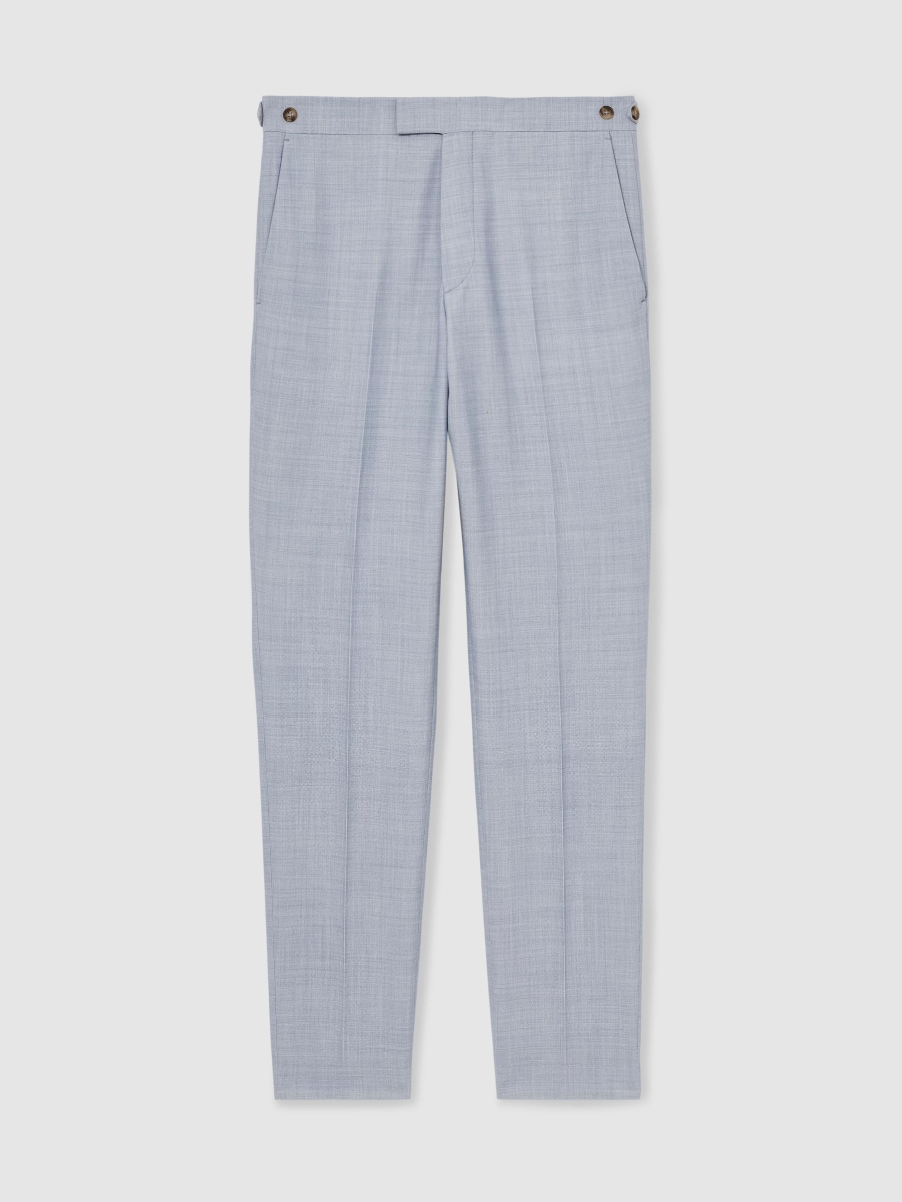 Slim-Fit Suit Trousers With Wool in Soft Blue