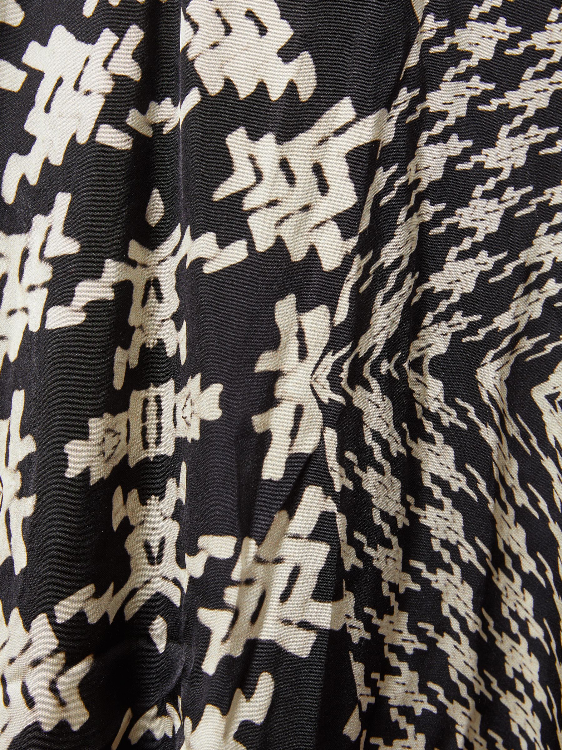 4-9 yrs Dogtooth Flared Hem Dress in Black/Cream