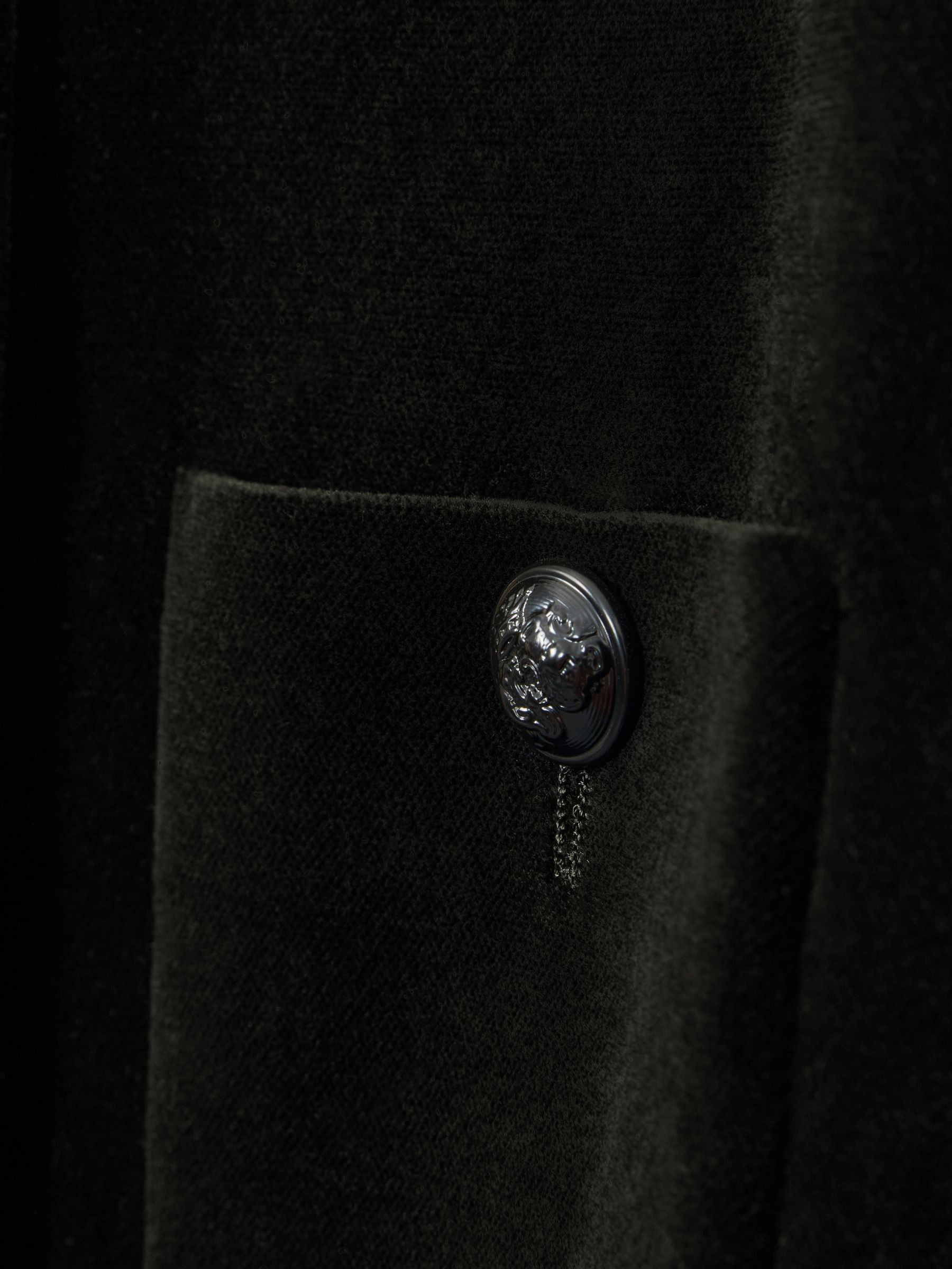 Petite Cropped Velvet Jacket in Black