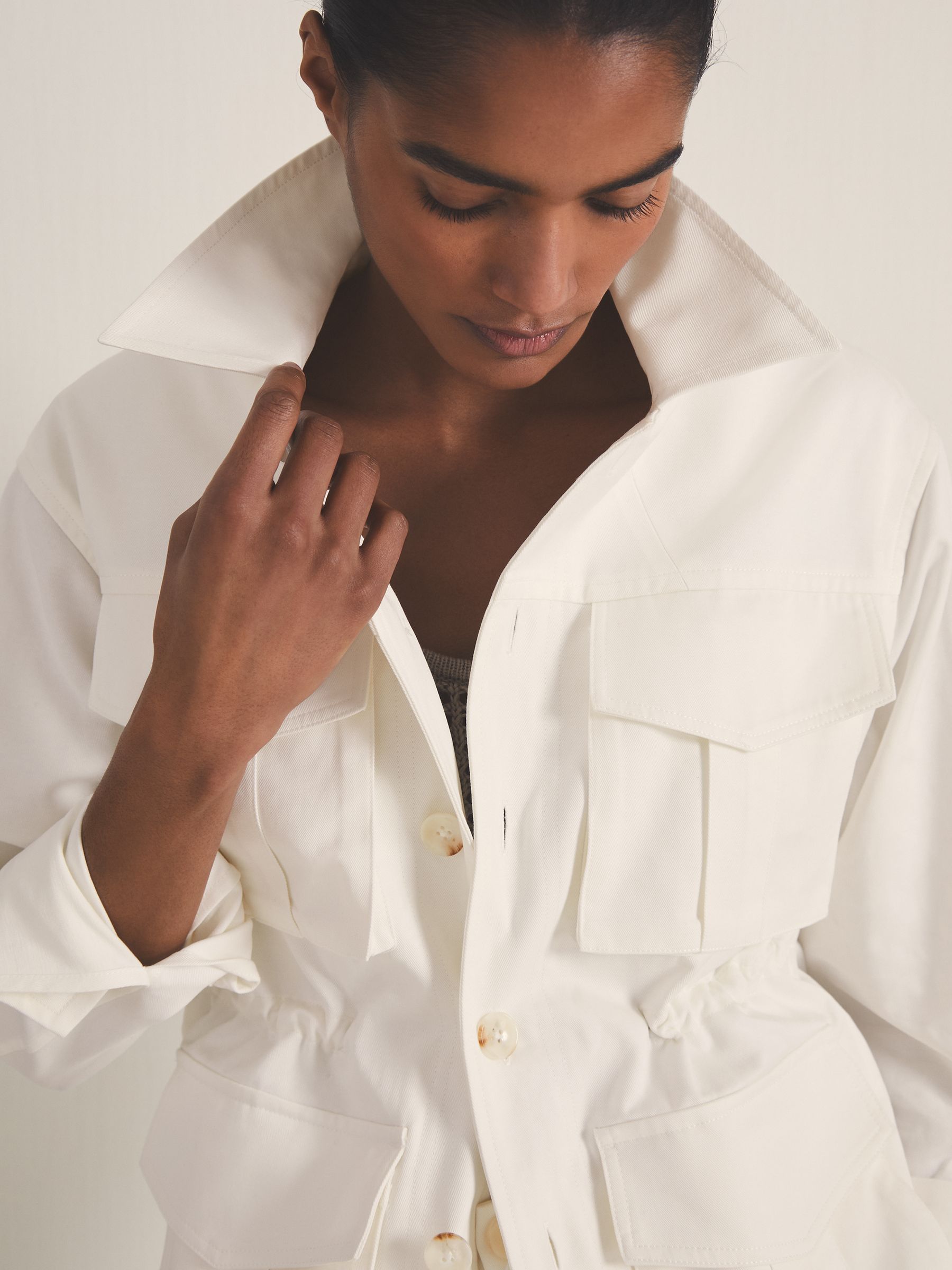 Reiss | Les 100 Ciels Utility Jacket in White