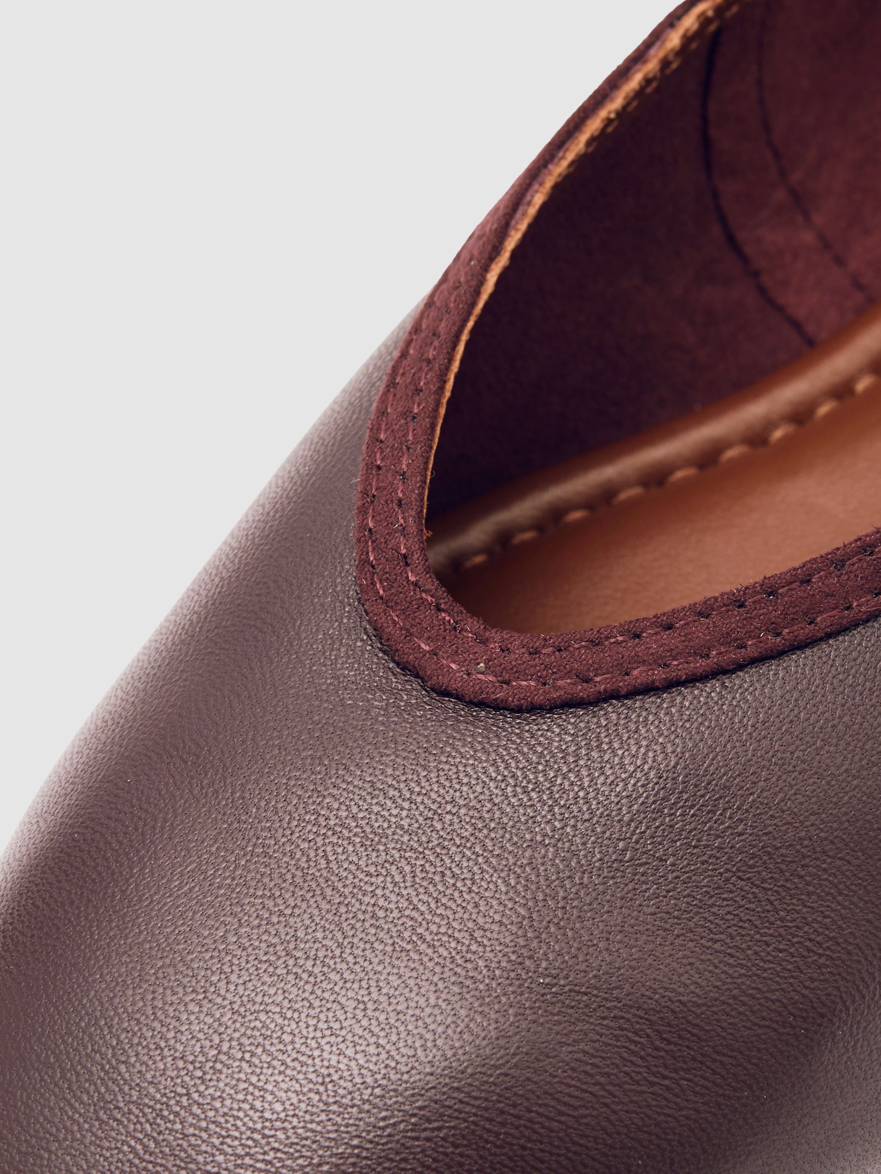 Nappa Leather Ballet Flats in Oxblood