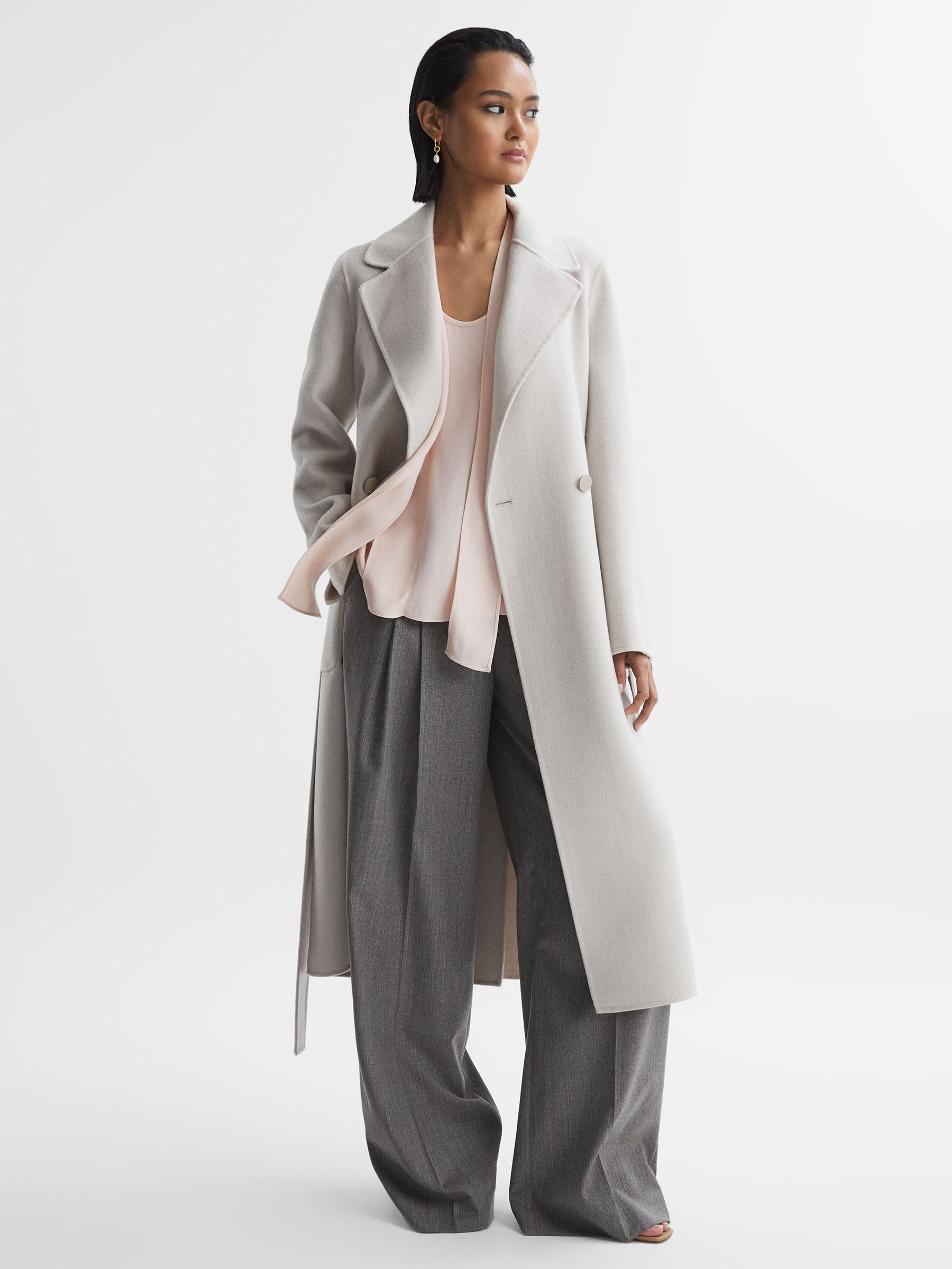 Tie Neck Draped Blouse in Nude