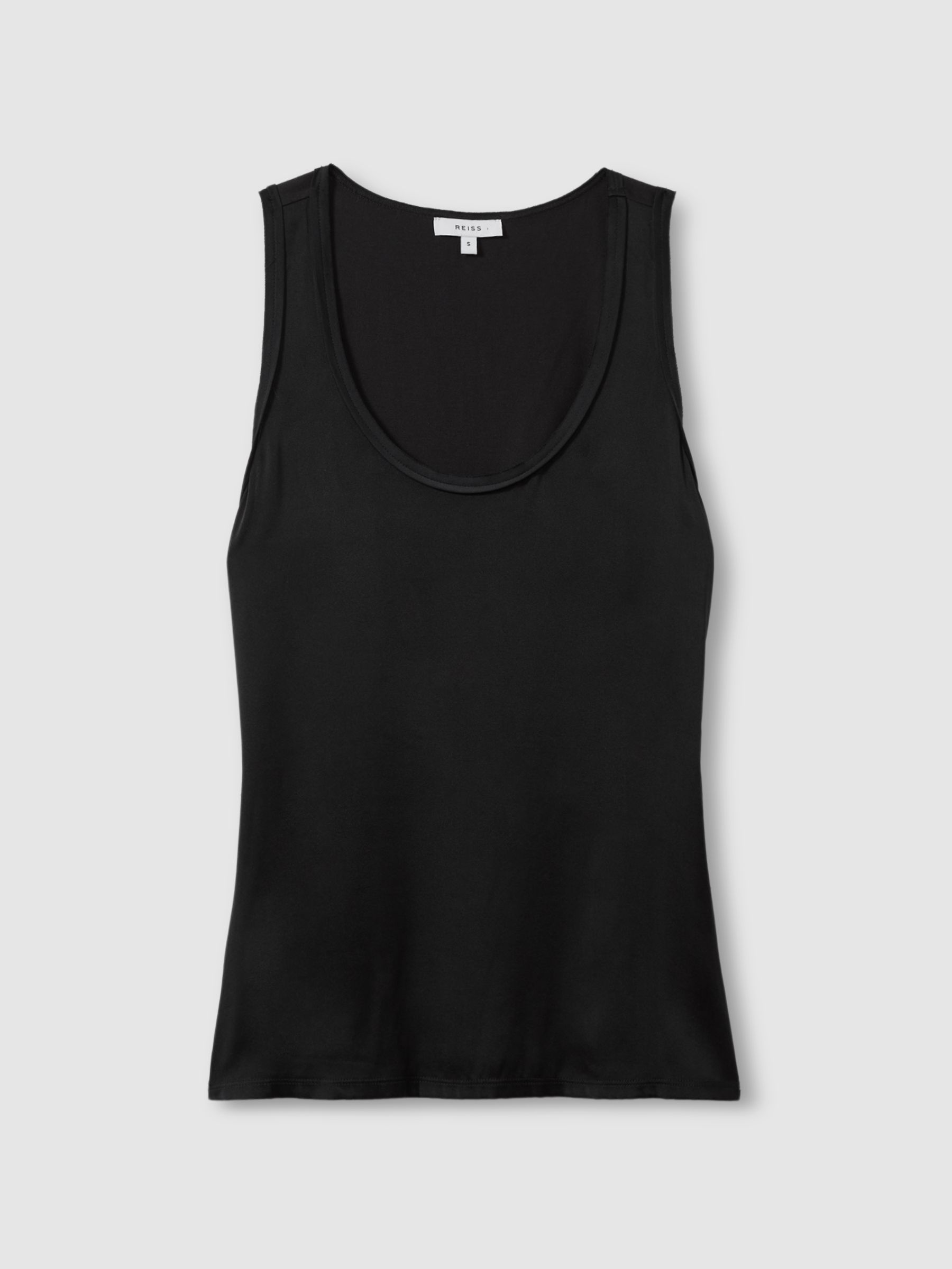 Silk Front Vest in Black