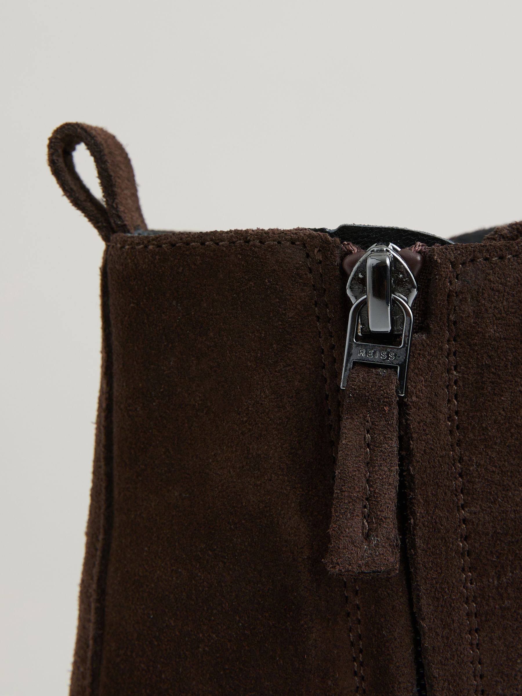 Leather Lace-Up Boots in Chocolate