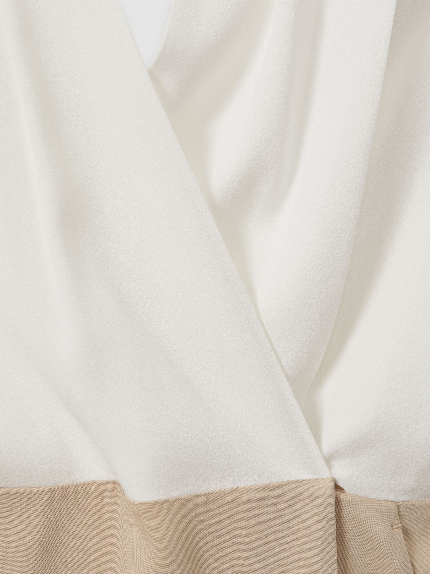 Wrap-Front Shift Dress in Nude/Ivory