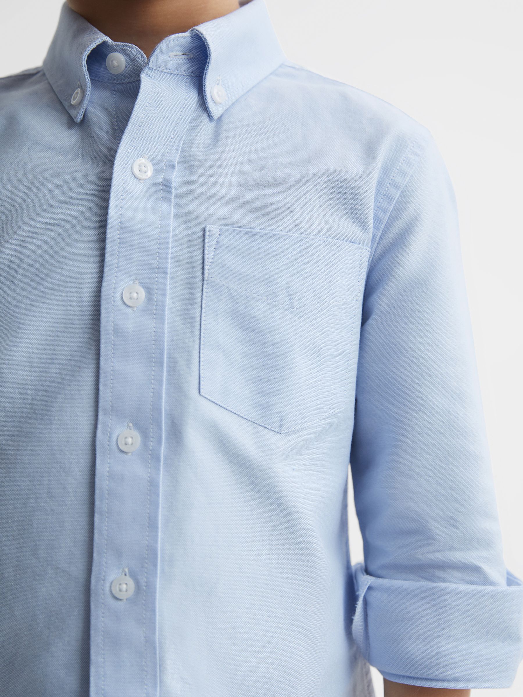 4-9 yrs Button Down Oxford Shirt in Soft Blue