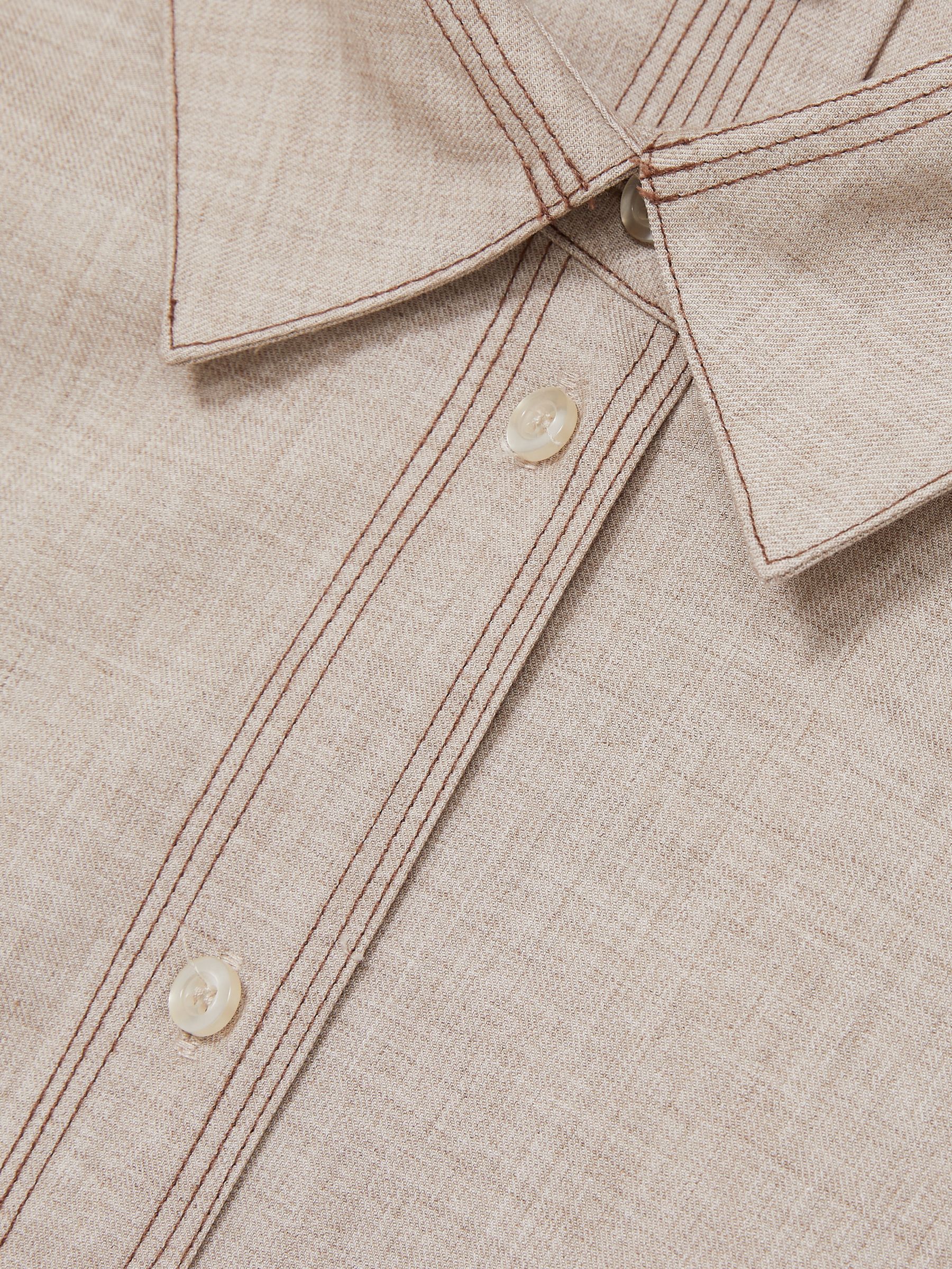 Relaxed Long-Sleeve Shirt With Wool in Neutral