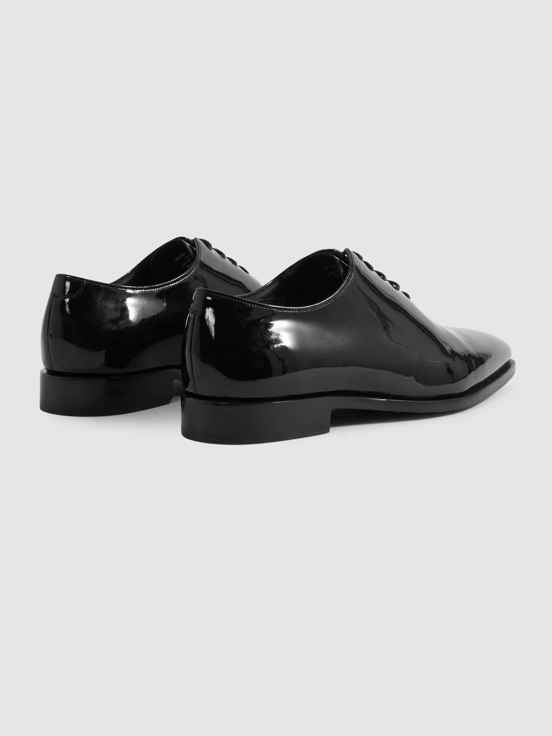 Patent Leather Lace-Up Shoes in Black