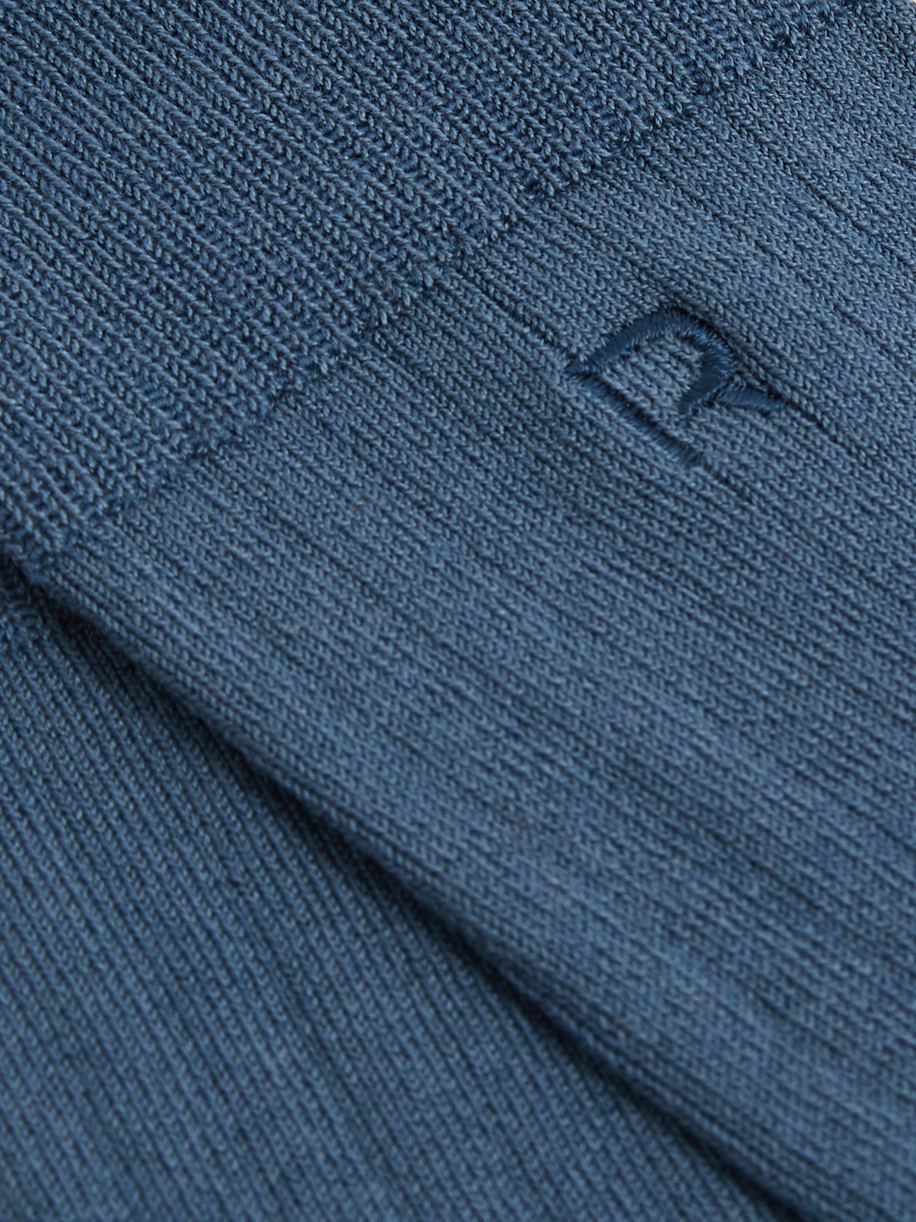Cotton-Blend Logo-Embroidered Socks in Denim Blue