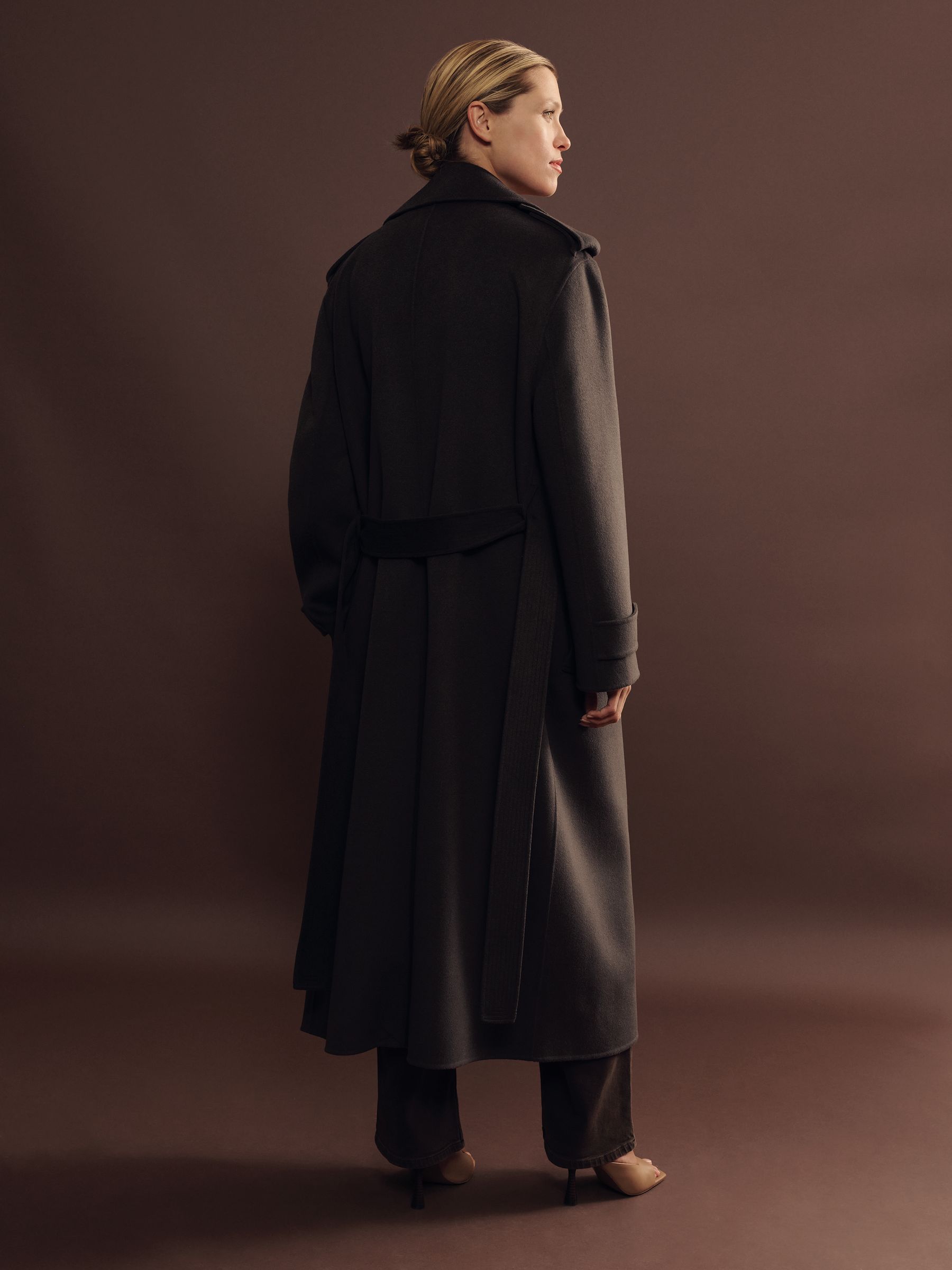 Atelier Wool and Cashmere Trench Coat in Charcoal