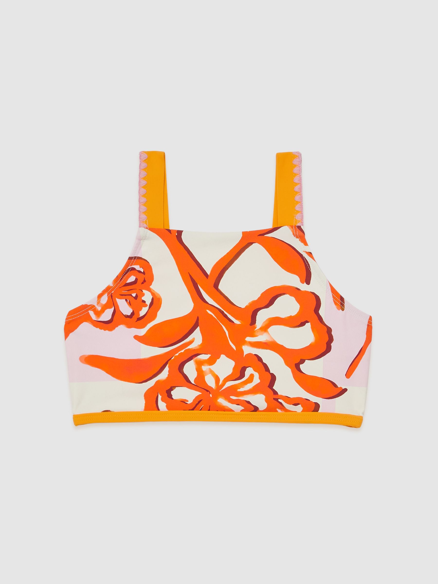 9-13 yrs Floral-Print Bikini Top in Pink Print