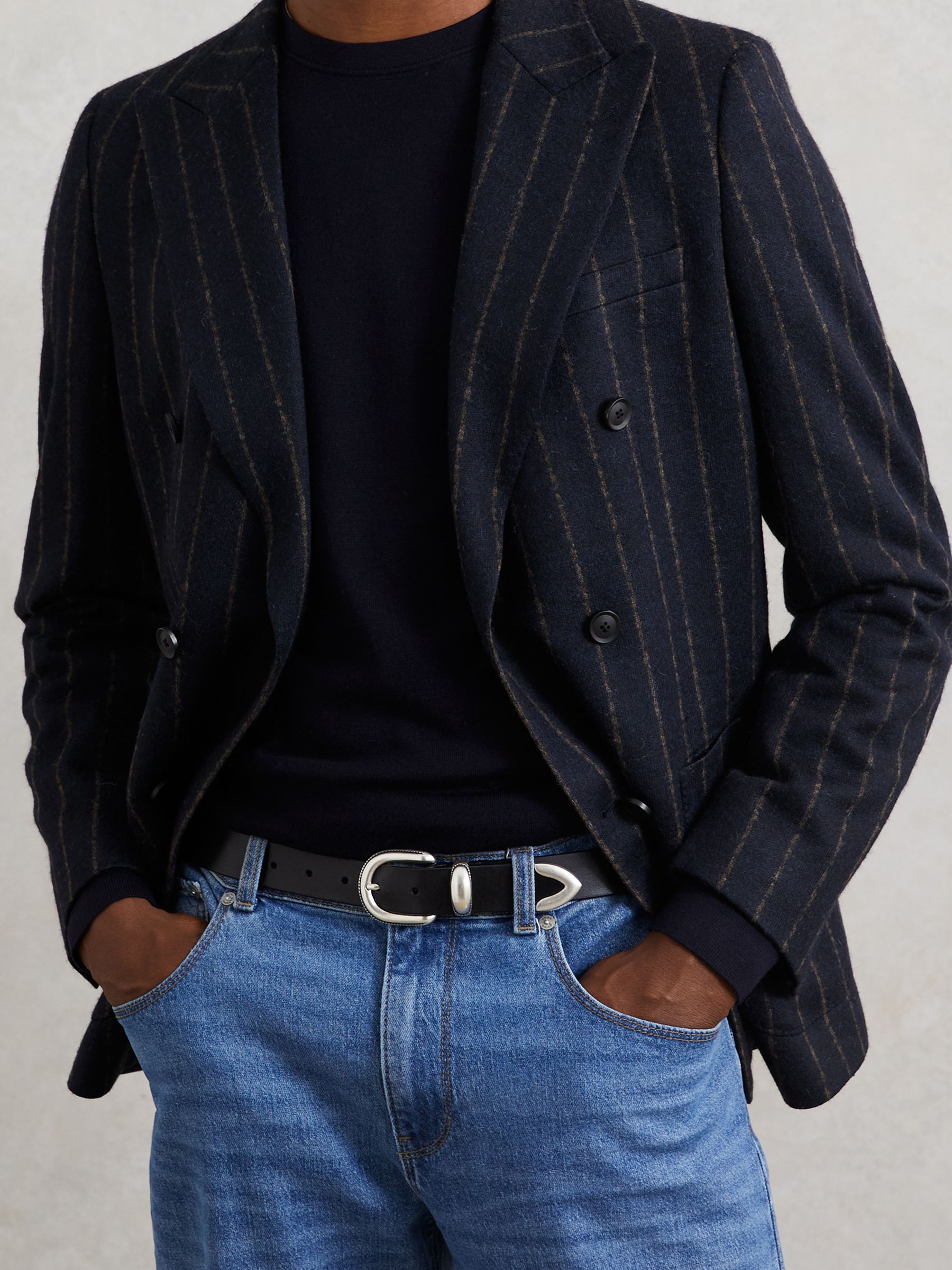 Leather Western Belt in Black