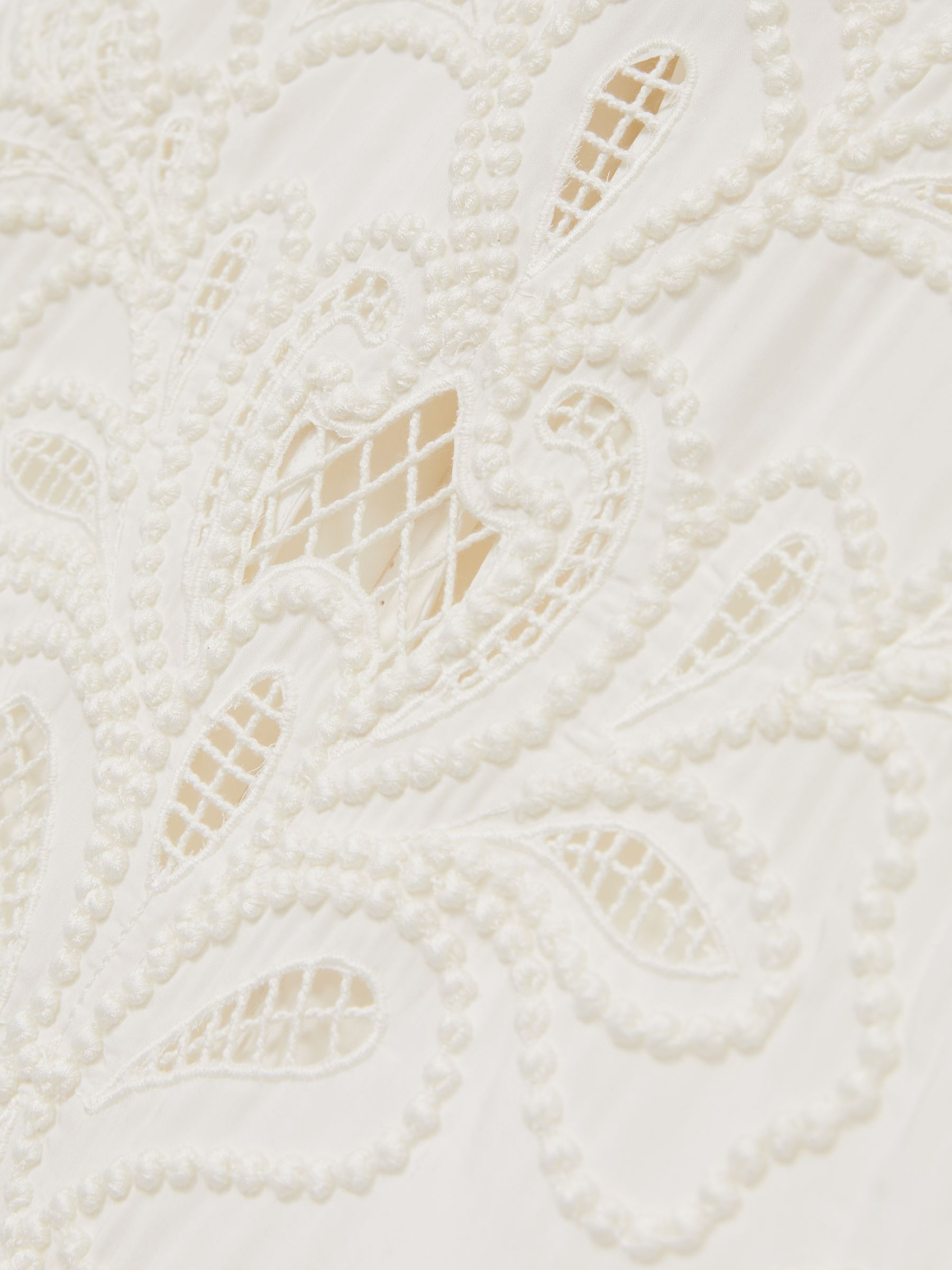 Floral Cut-Out Embroidery Top in Ivory