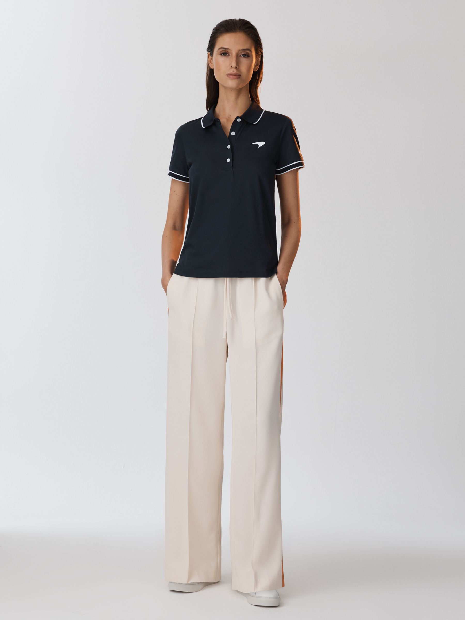 McLaren F1 Mercerised Cotton Polo Shirt in Navy