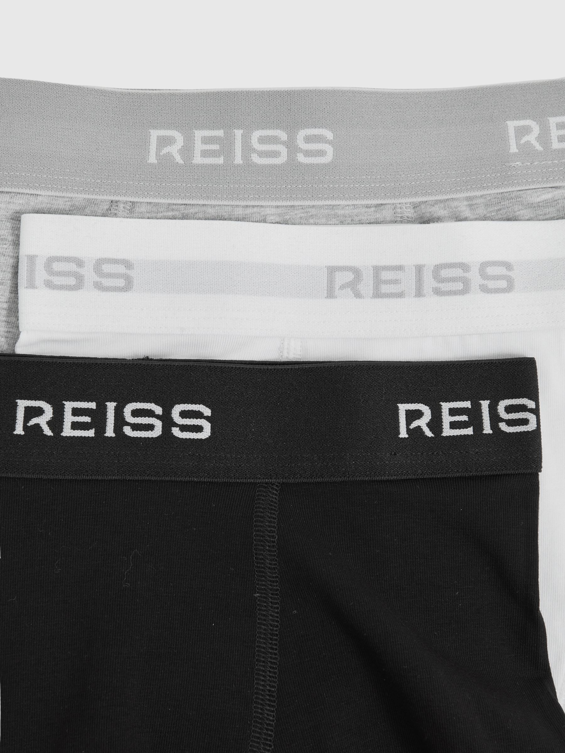 13-14 yrs Stretch-Cotton Logo-Waistband Boxer Shorts 3 Pack in White/Grey/Black