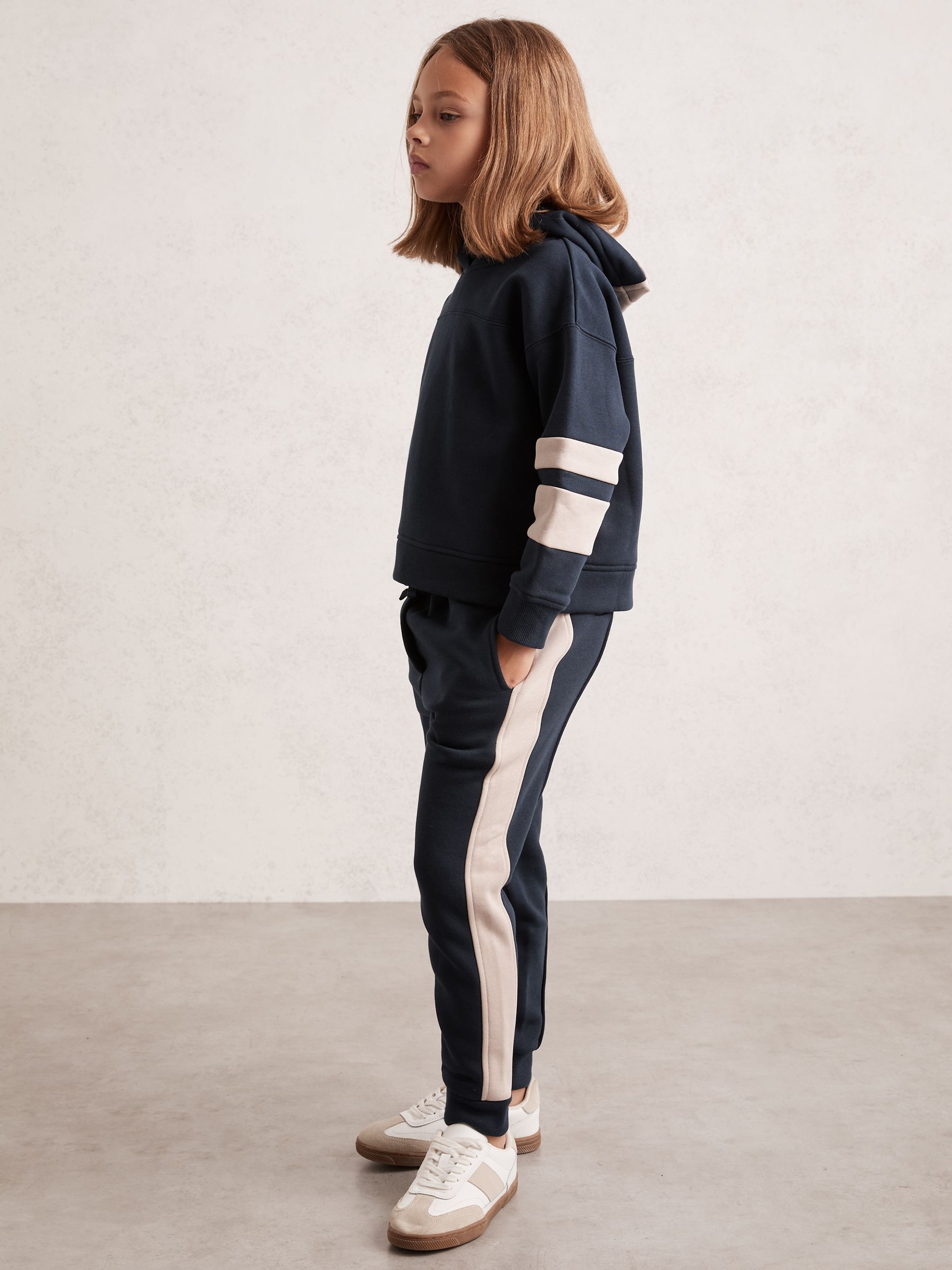 9-13 yrs Cotton-Blend Joggers and Hoodie Set in Navy