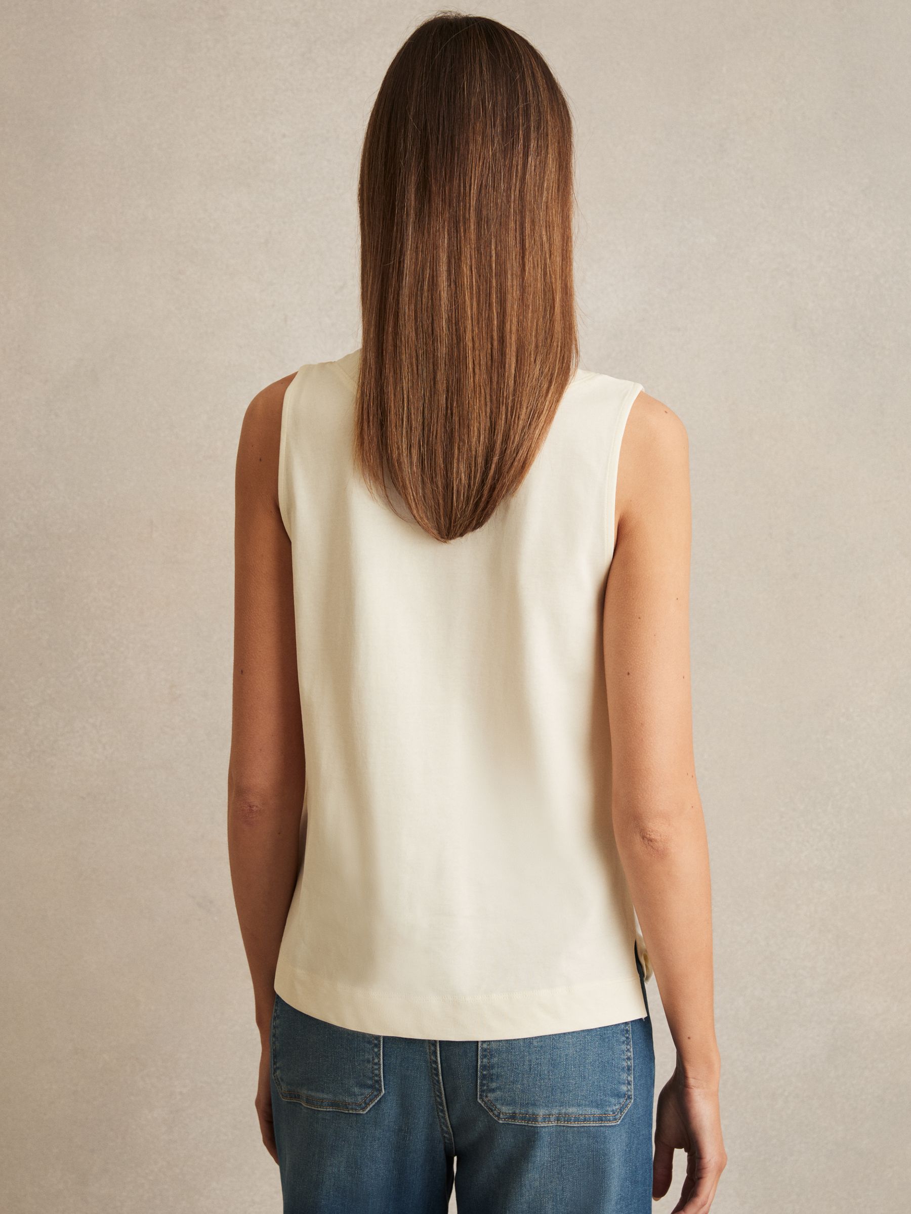 V-Neck Shell Top in Ivory