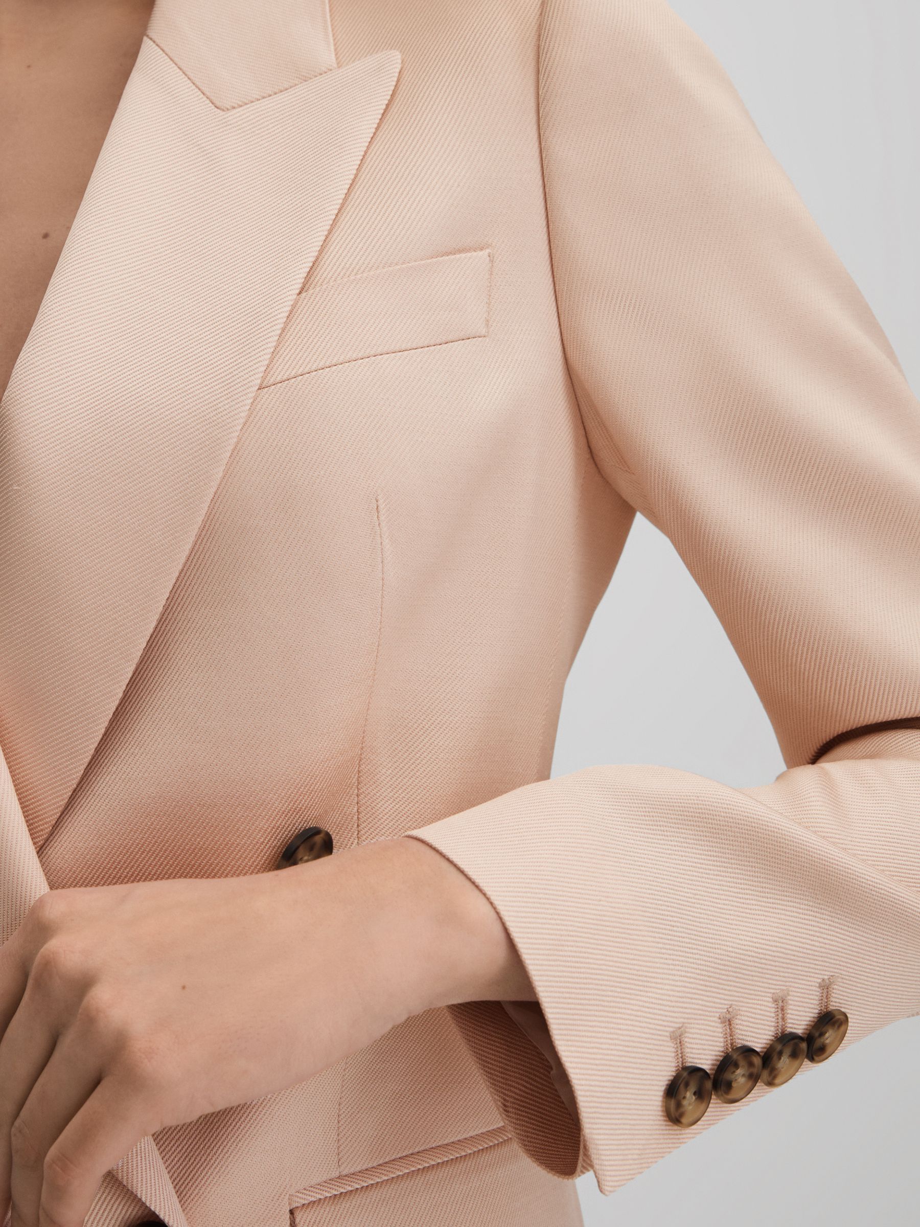 Double Breasted Satin Blazer in Pink