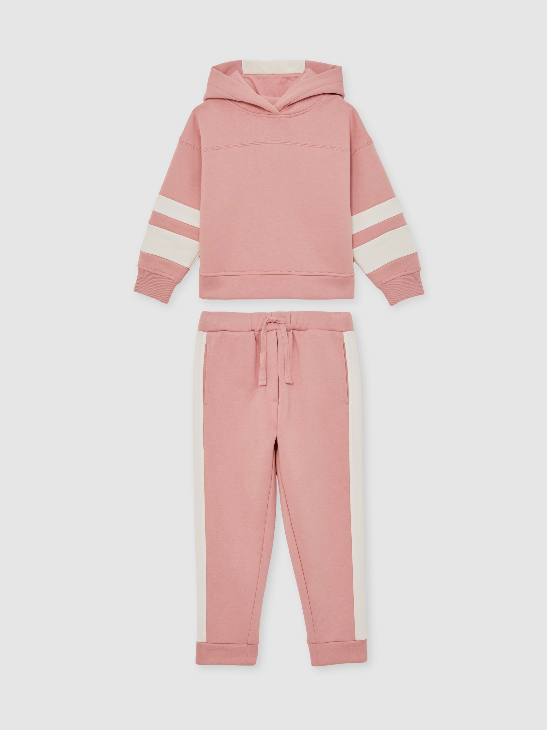 13-14 yrs Cotton-Blend Joggers and Hoodie Set in Rose