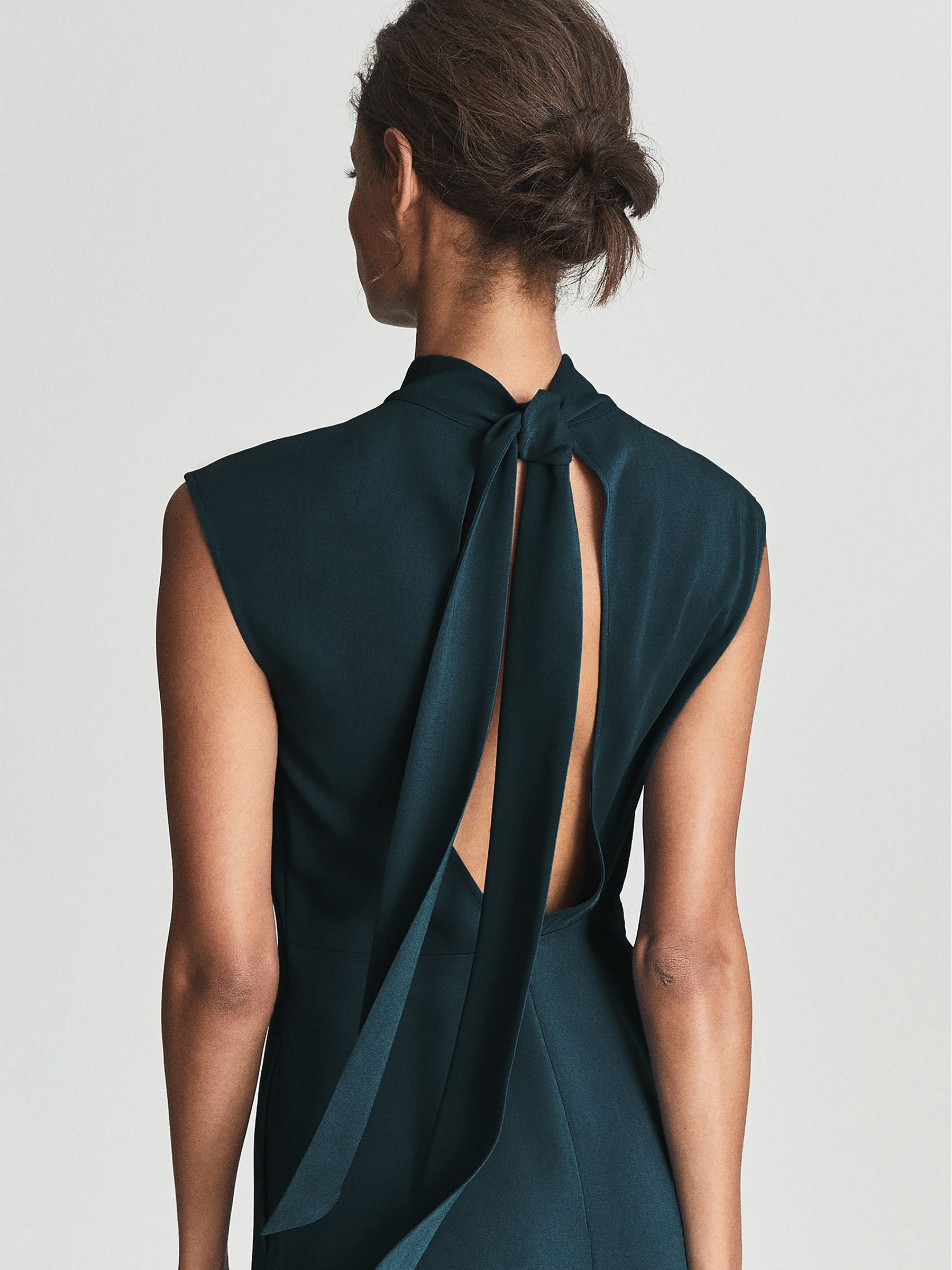 Open Back Midi Dress in Teal