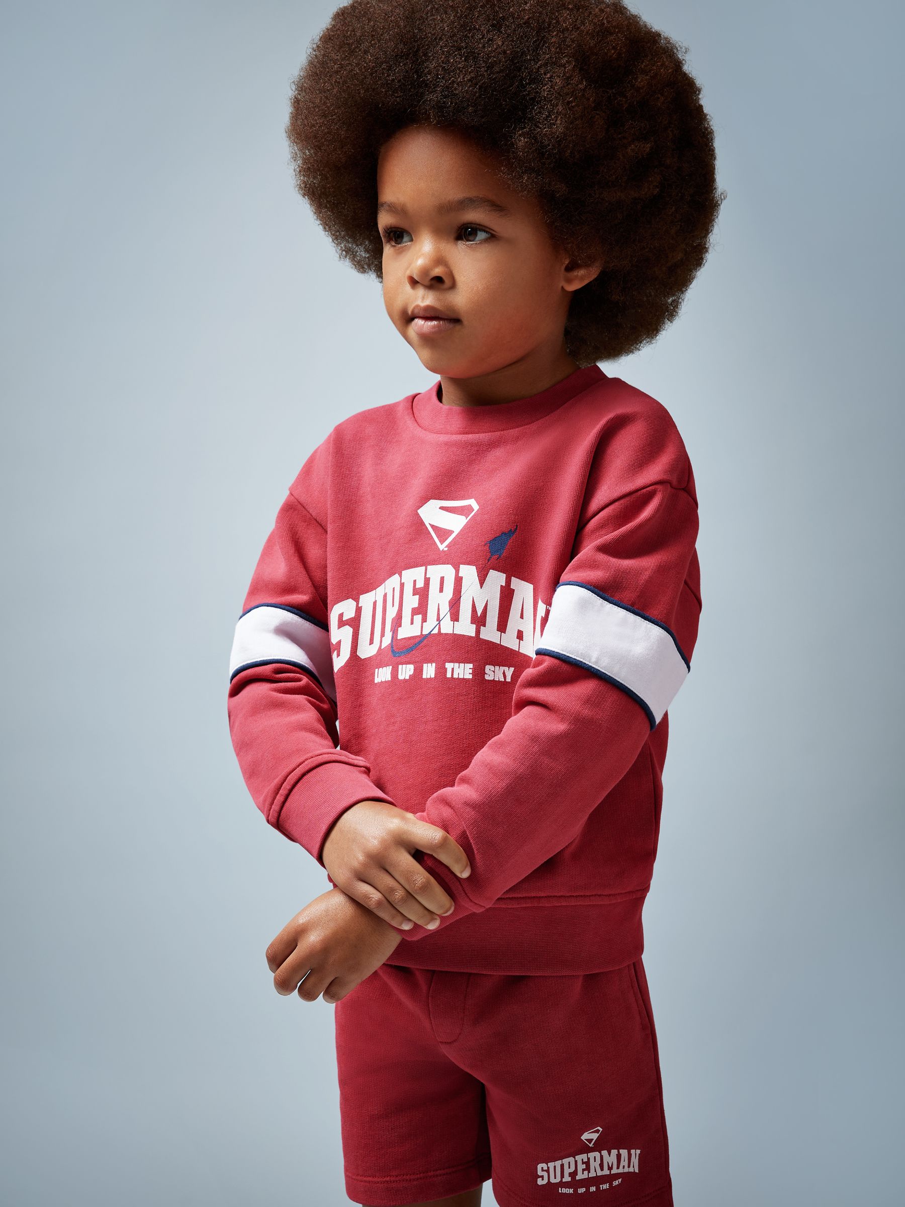 9-13 yrs Superman | Reiss Cotton Logo Sweatshirt in Red