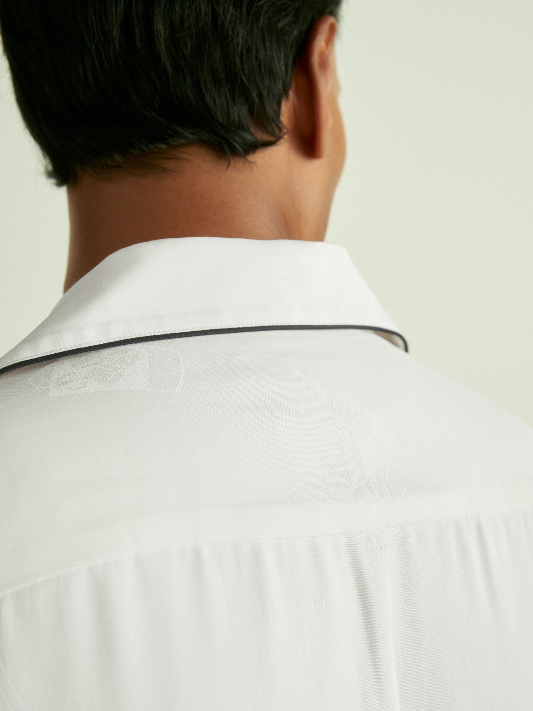 Cocktail-Jacquard Faille Shirt in White