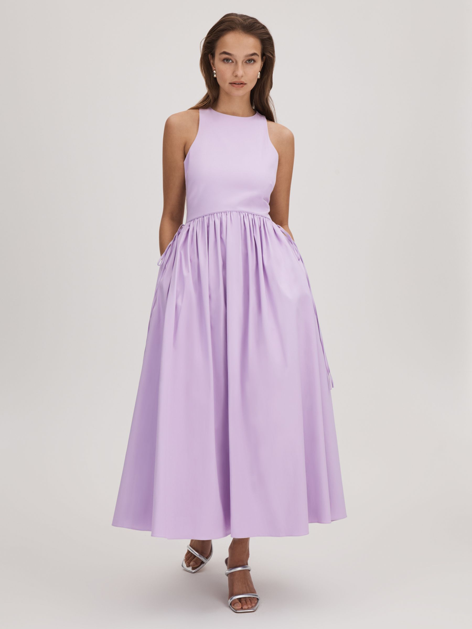 Florere Side Tie Midi Dress in Lilac