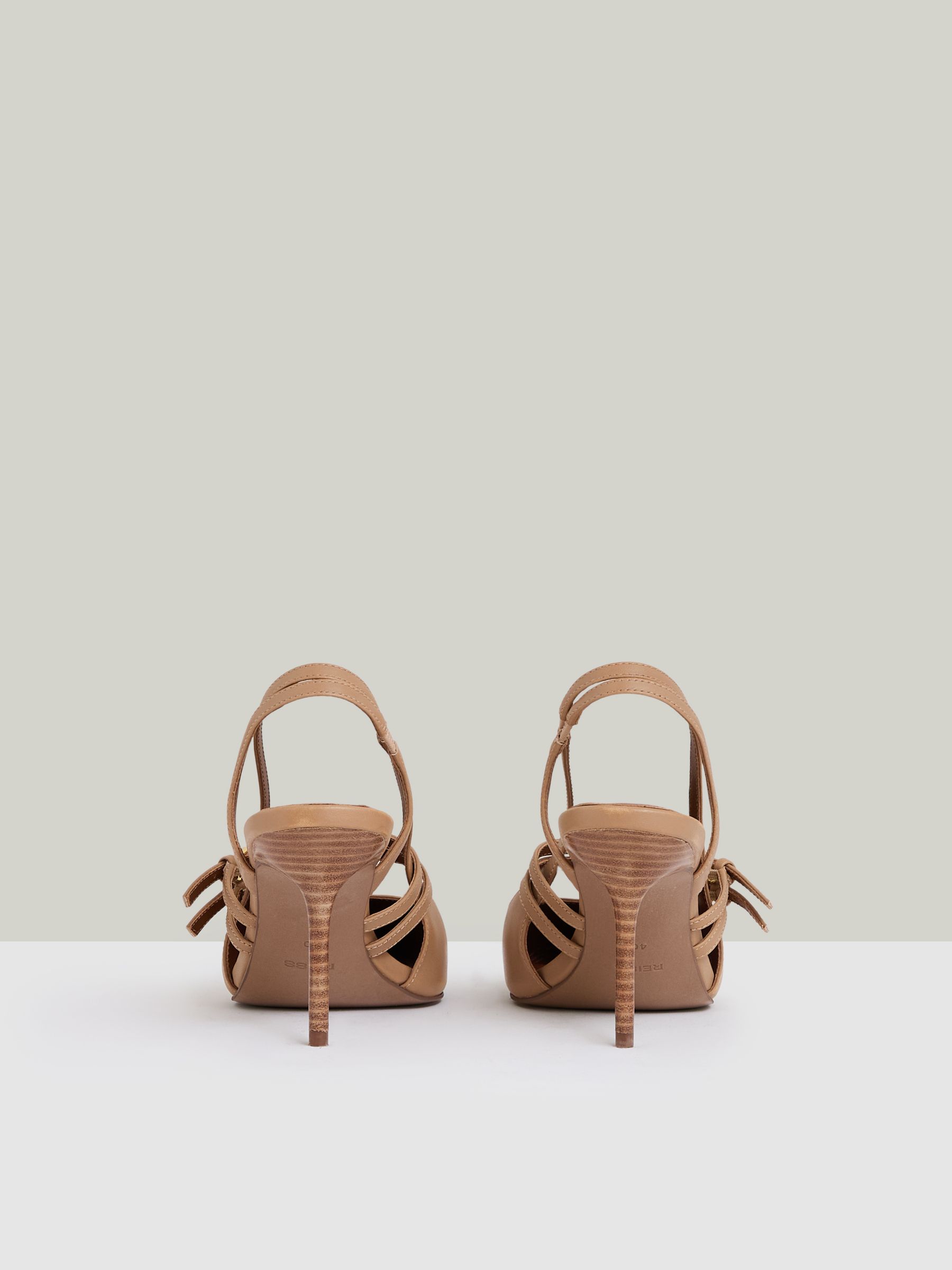 Leather Buckle-Strap Court Shoes in Neutral