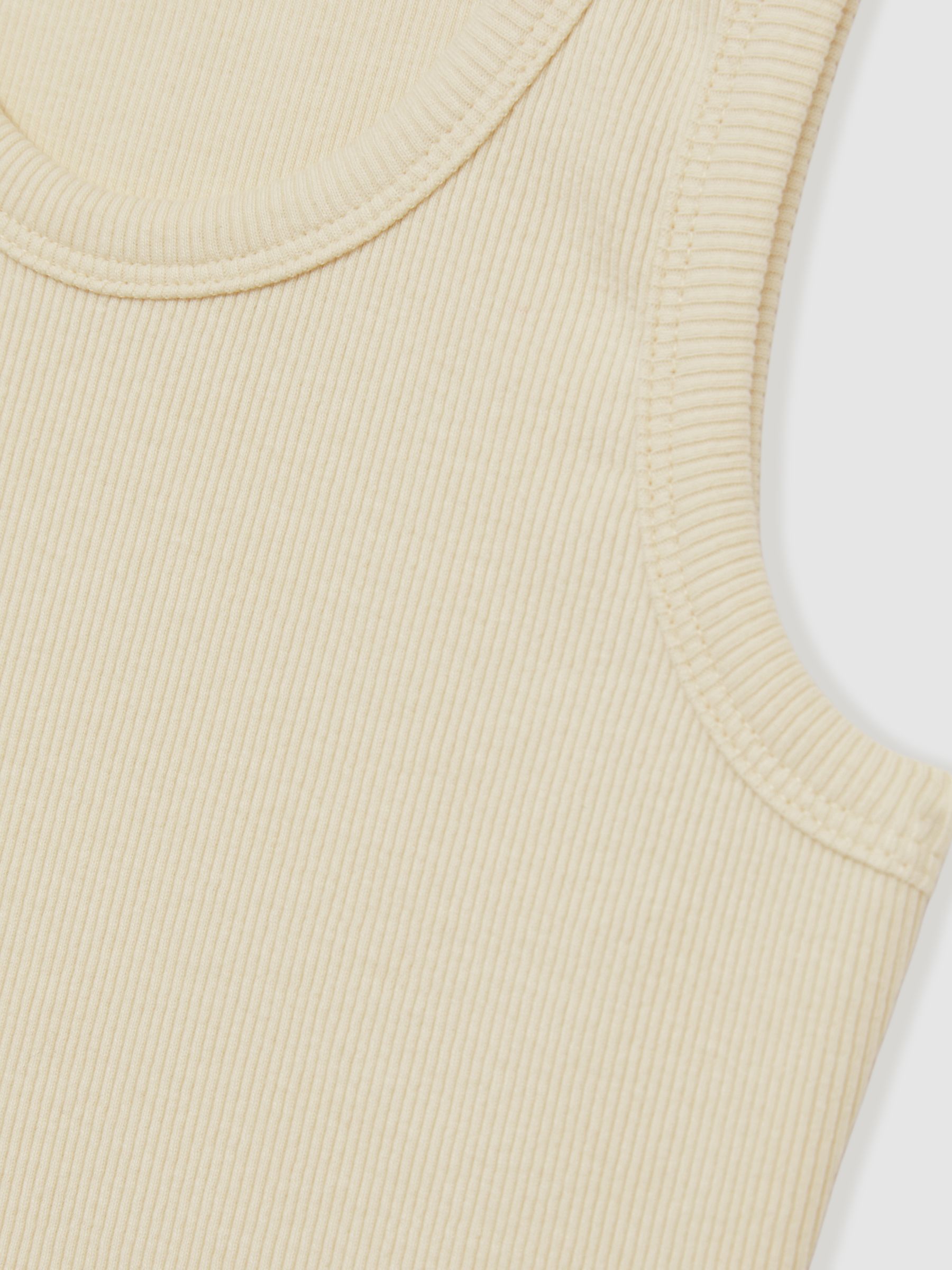 4-9 yrs Cotton Blend Ribbed Vest in Lemon