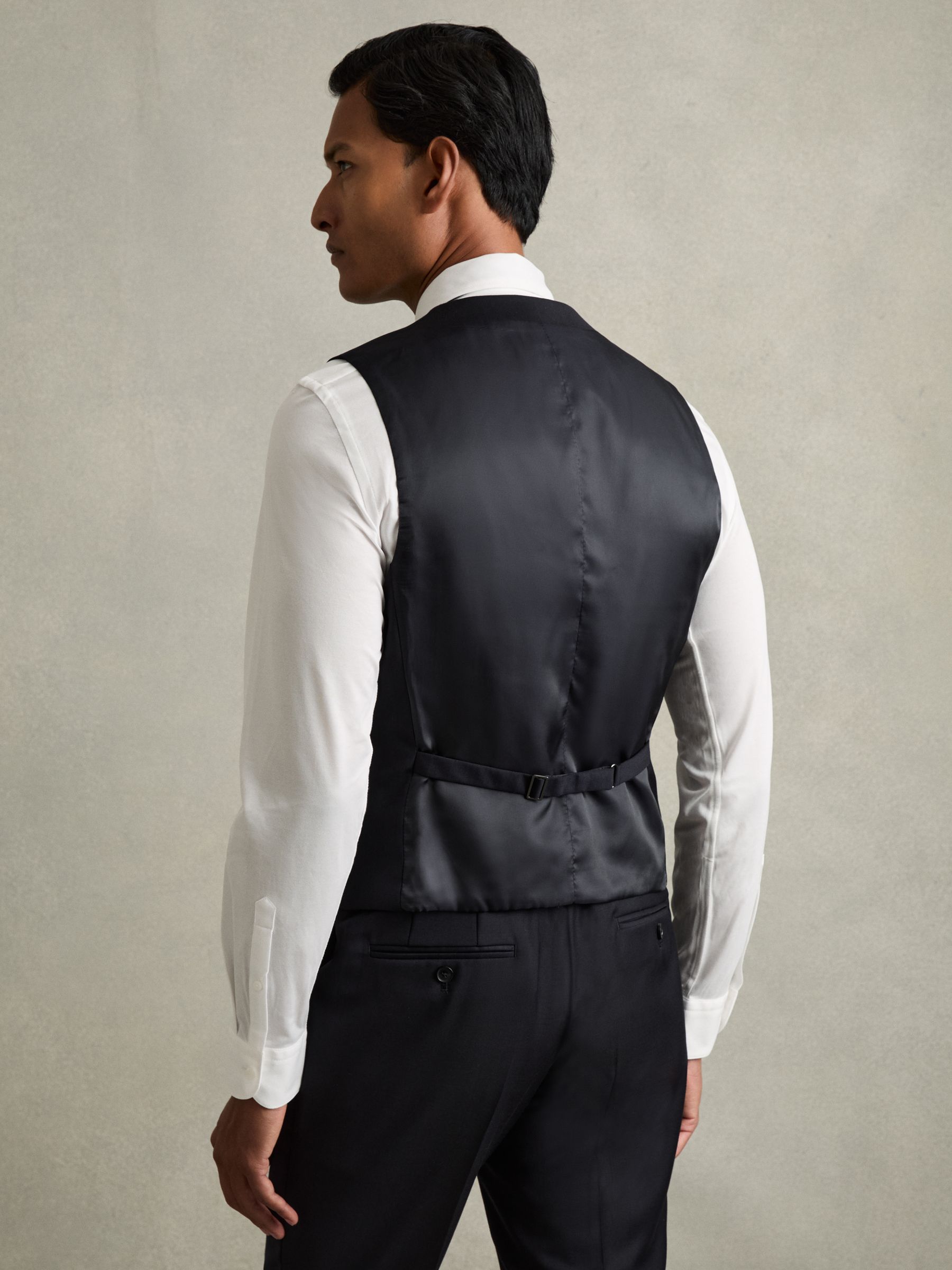 Slim-Fit Wool Suit Waistcoat in Navy