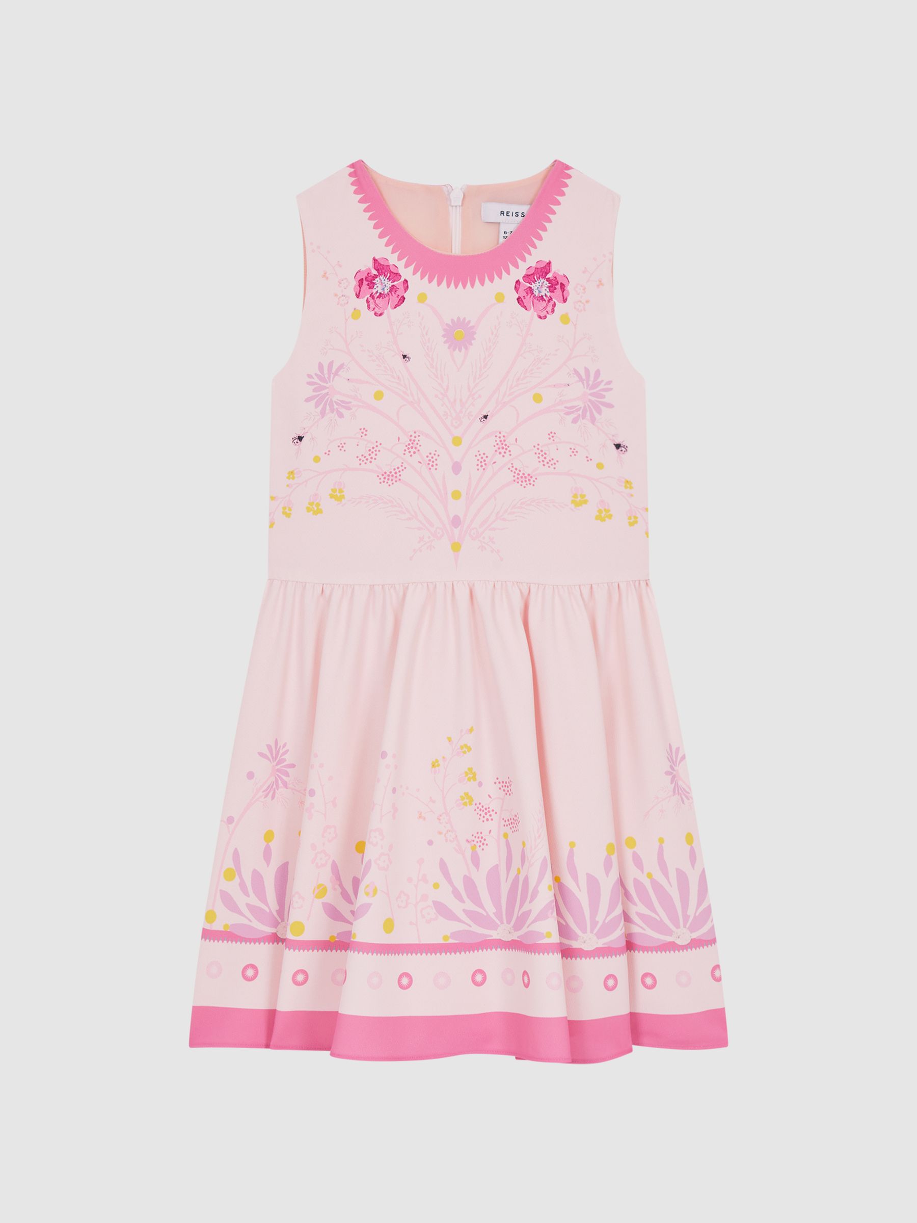 9-12 yrs Sleeveless Floral Print Dress in Pink