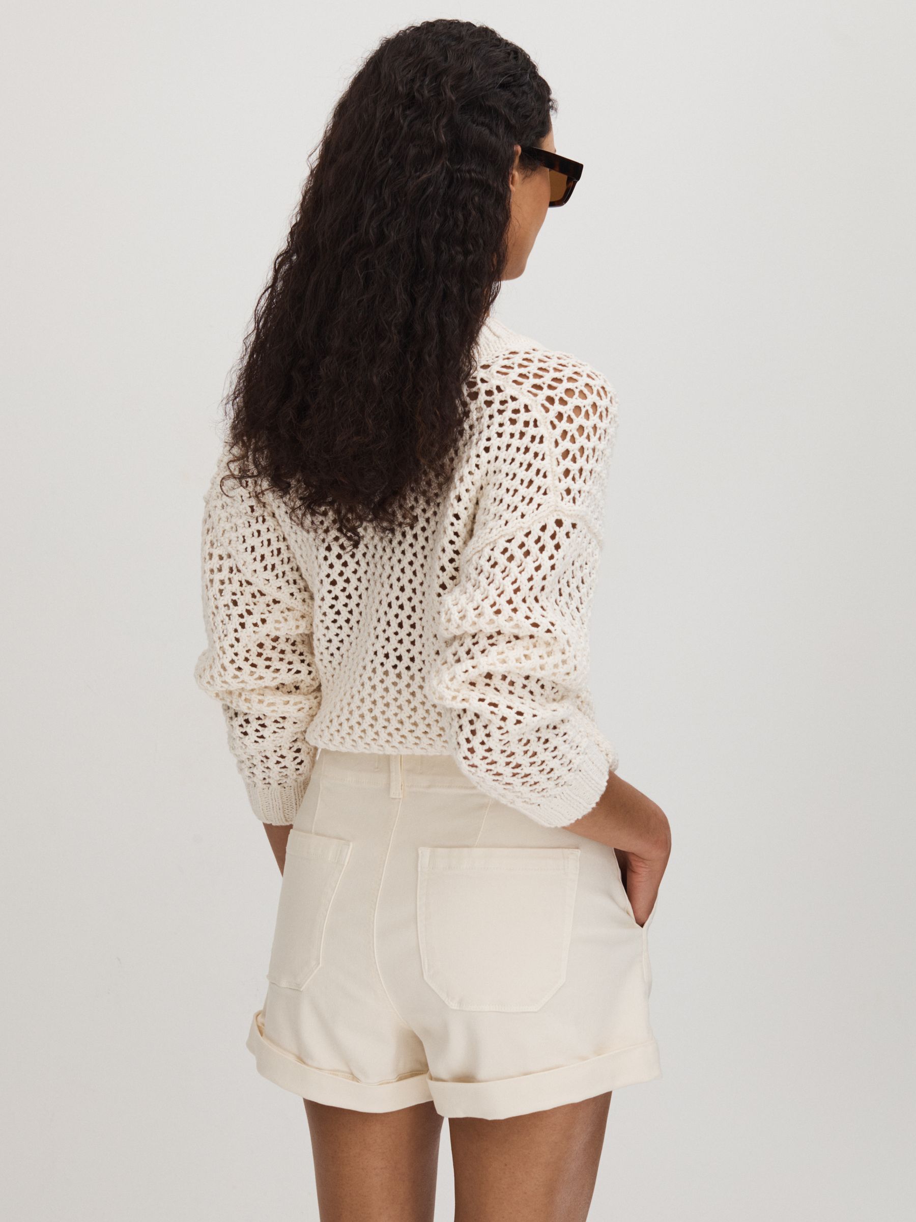 Paige High Rise Shorts With Turned-Up Hems in Sand