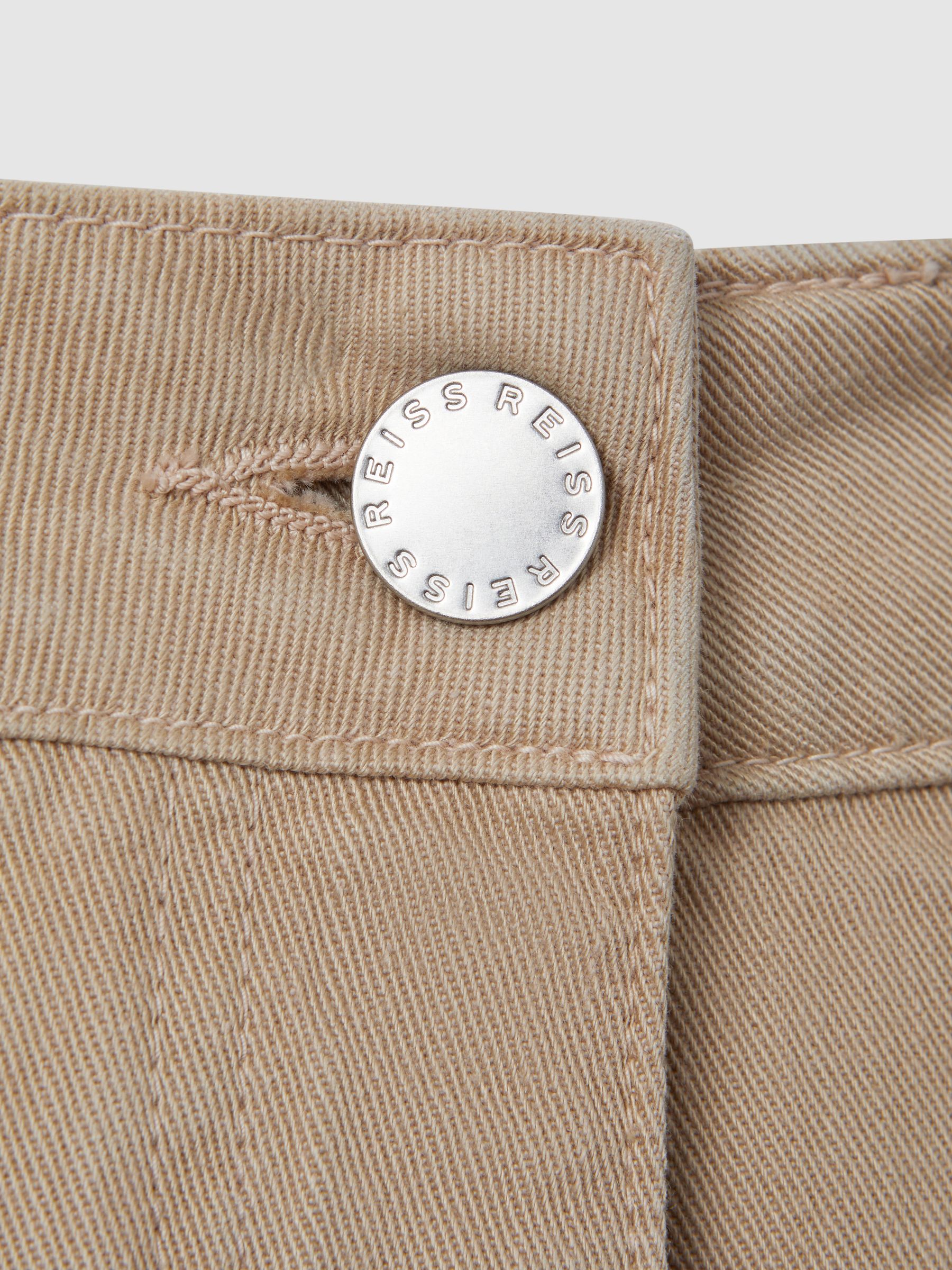 Garment Dyed Wide Leg Trousers in Light Camel