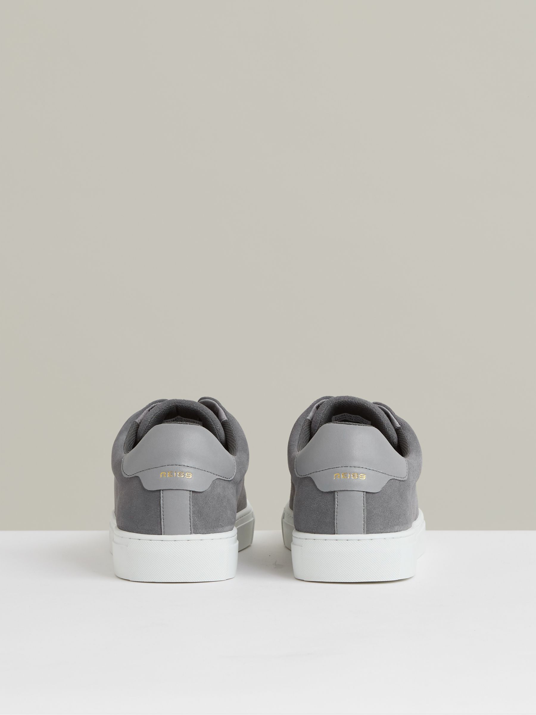 Suede Slip-On Elasticated Trainers in Grey