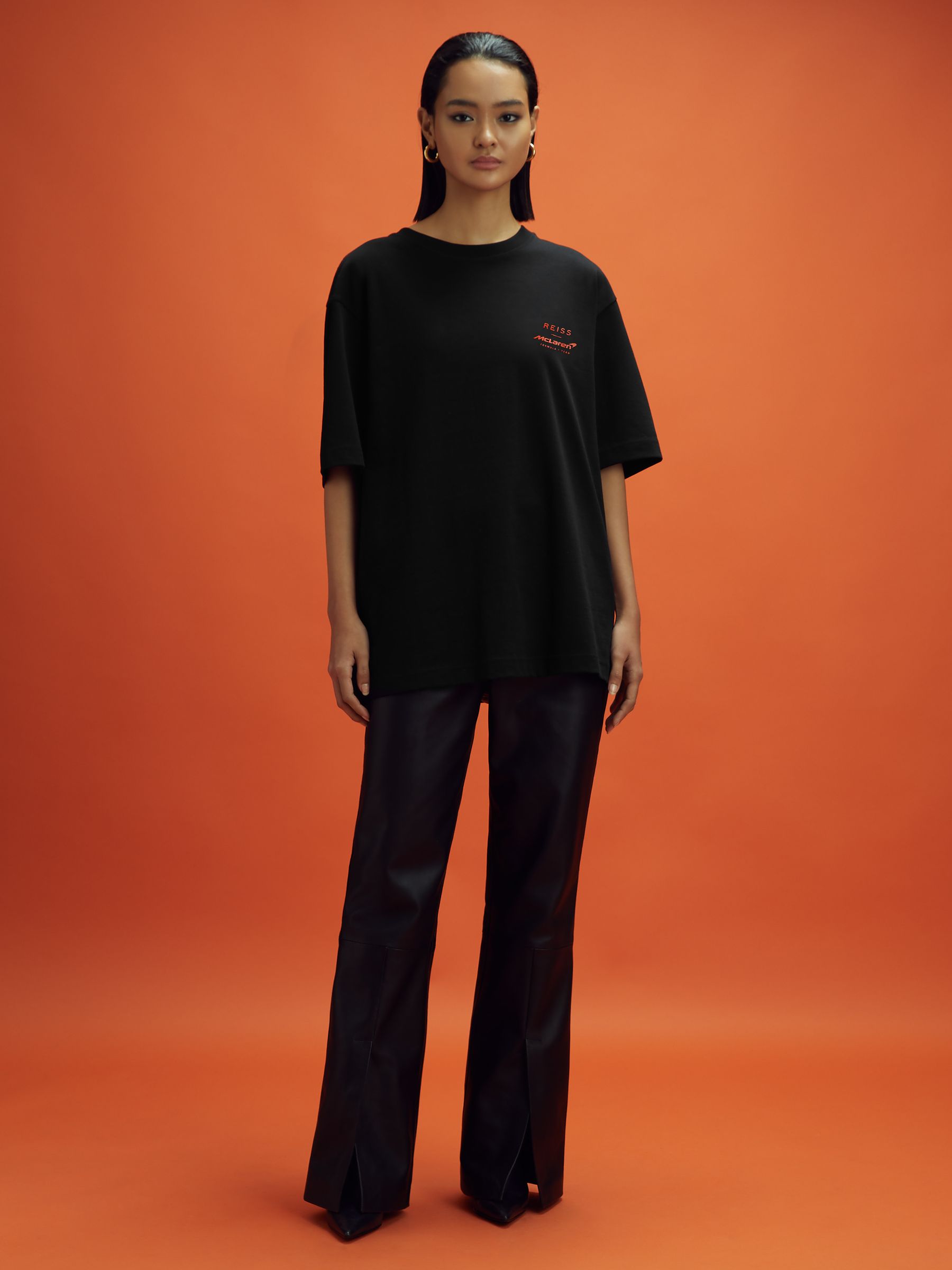 McLaren F1 Oversized Cotton Crew Neck T-Shirt in Black