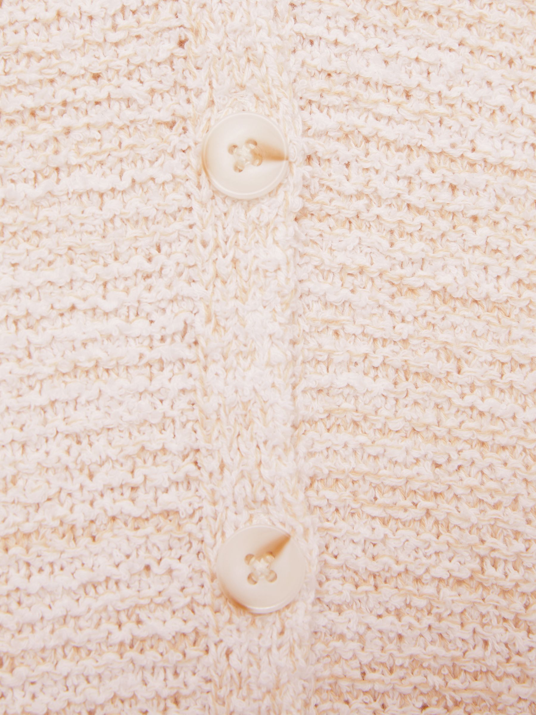 Cotton-Linen Button-Through Knit Top in Ivory
