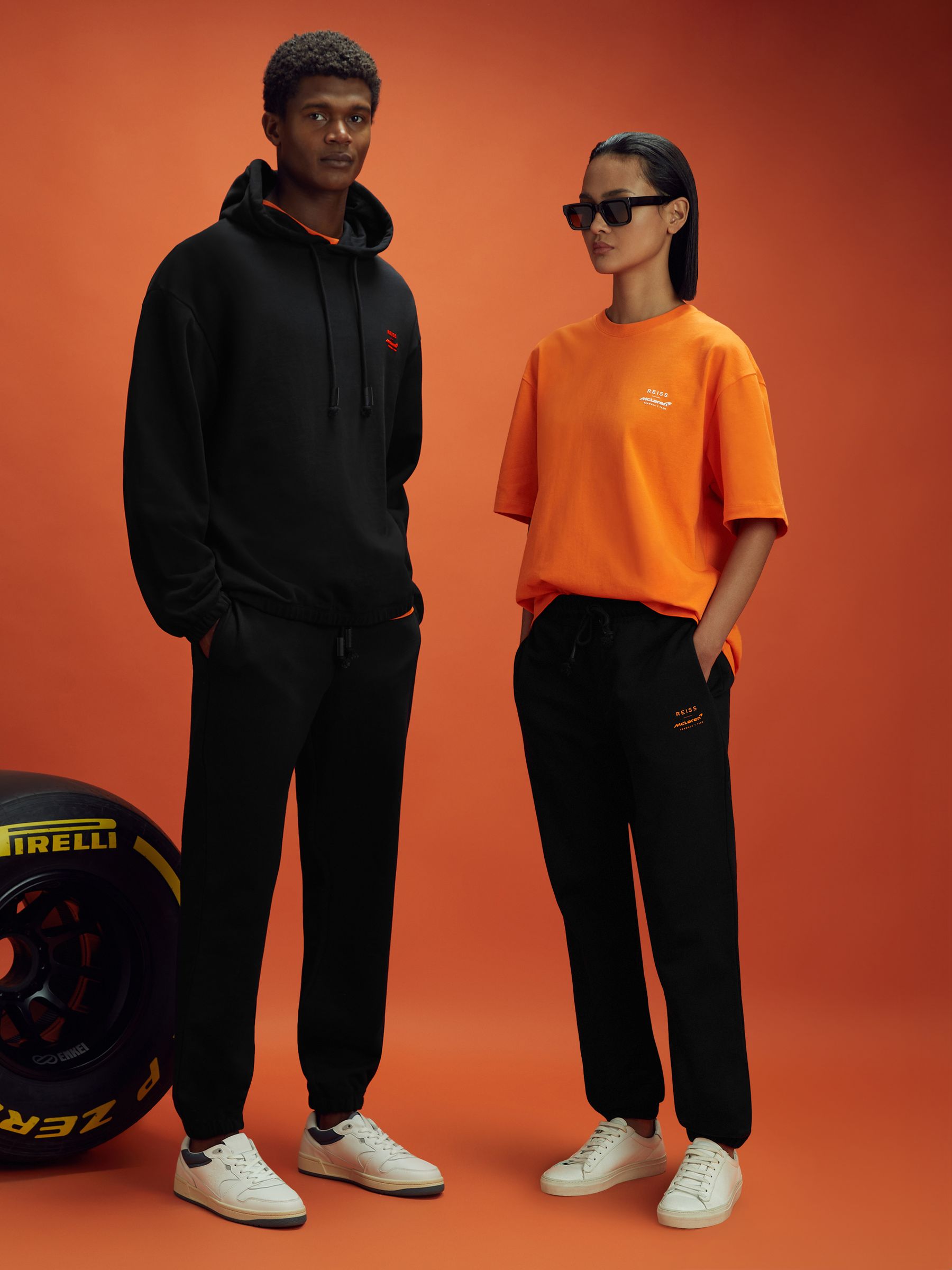 McLaren F1 Cotton Drawstring Joggers in Black