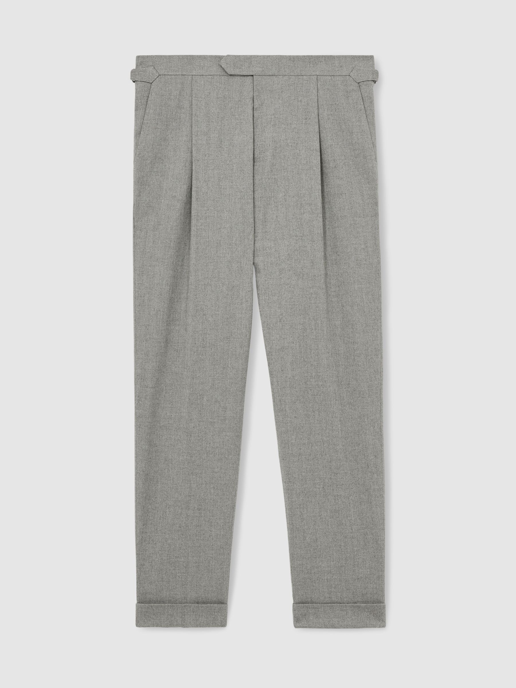Relaxed Fit Herringbone Trouser in Grey