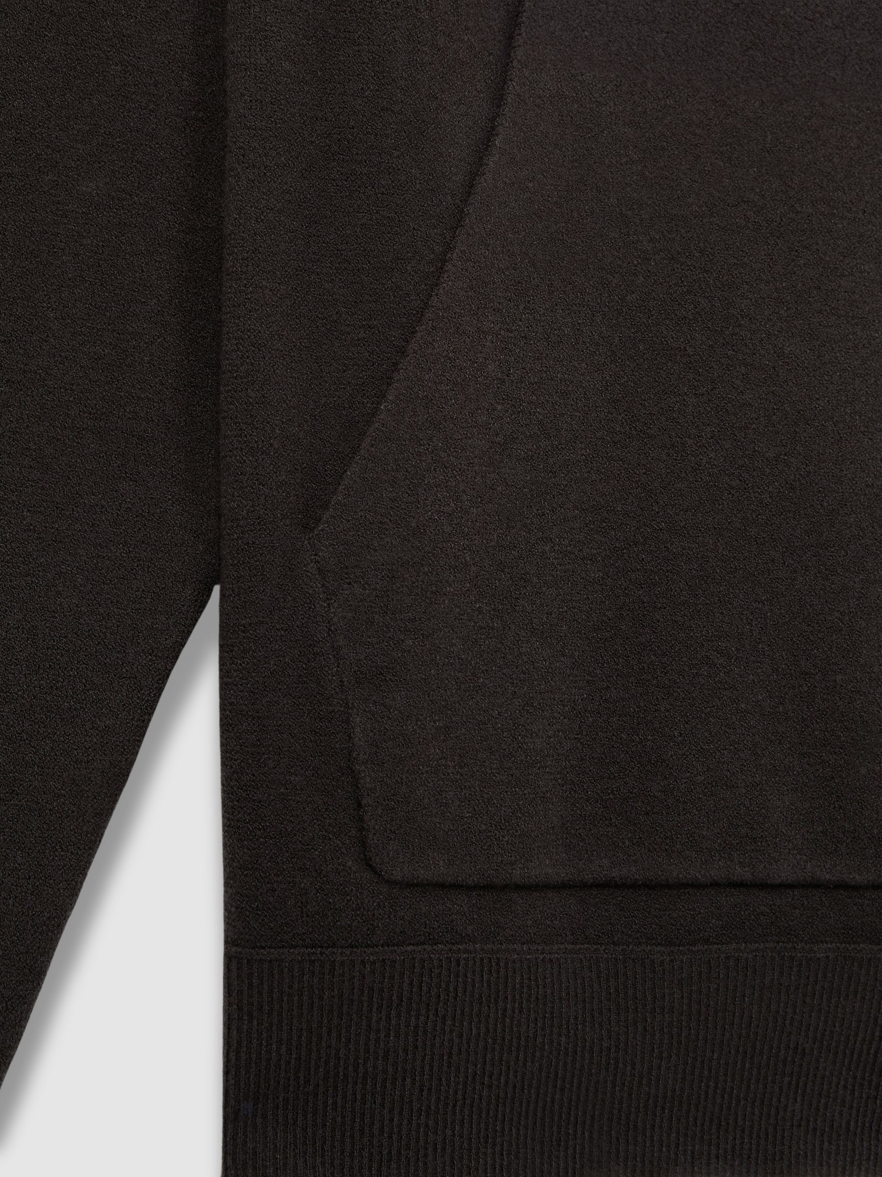 Paige Drawstring Knitted Hoodie in Dark Grey