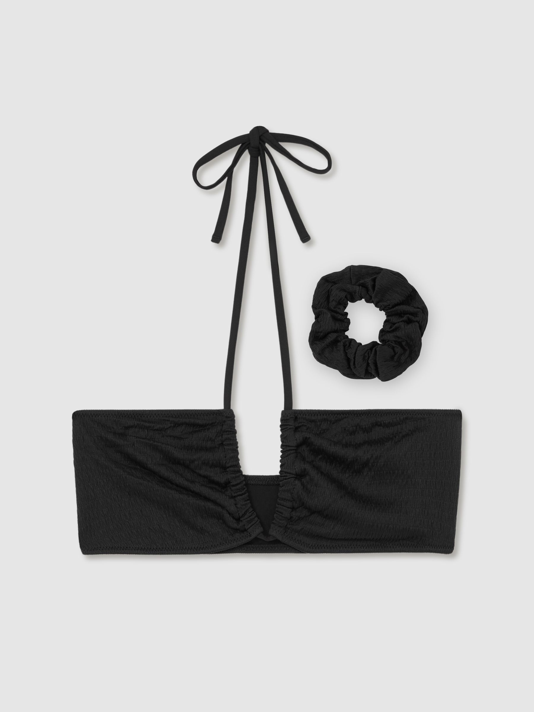 Calvin Klein Crinkle Bralette Bikini Top in Black