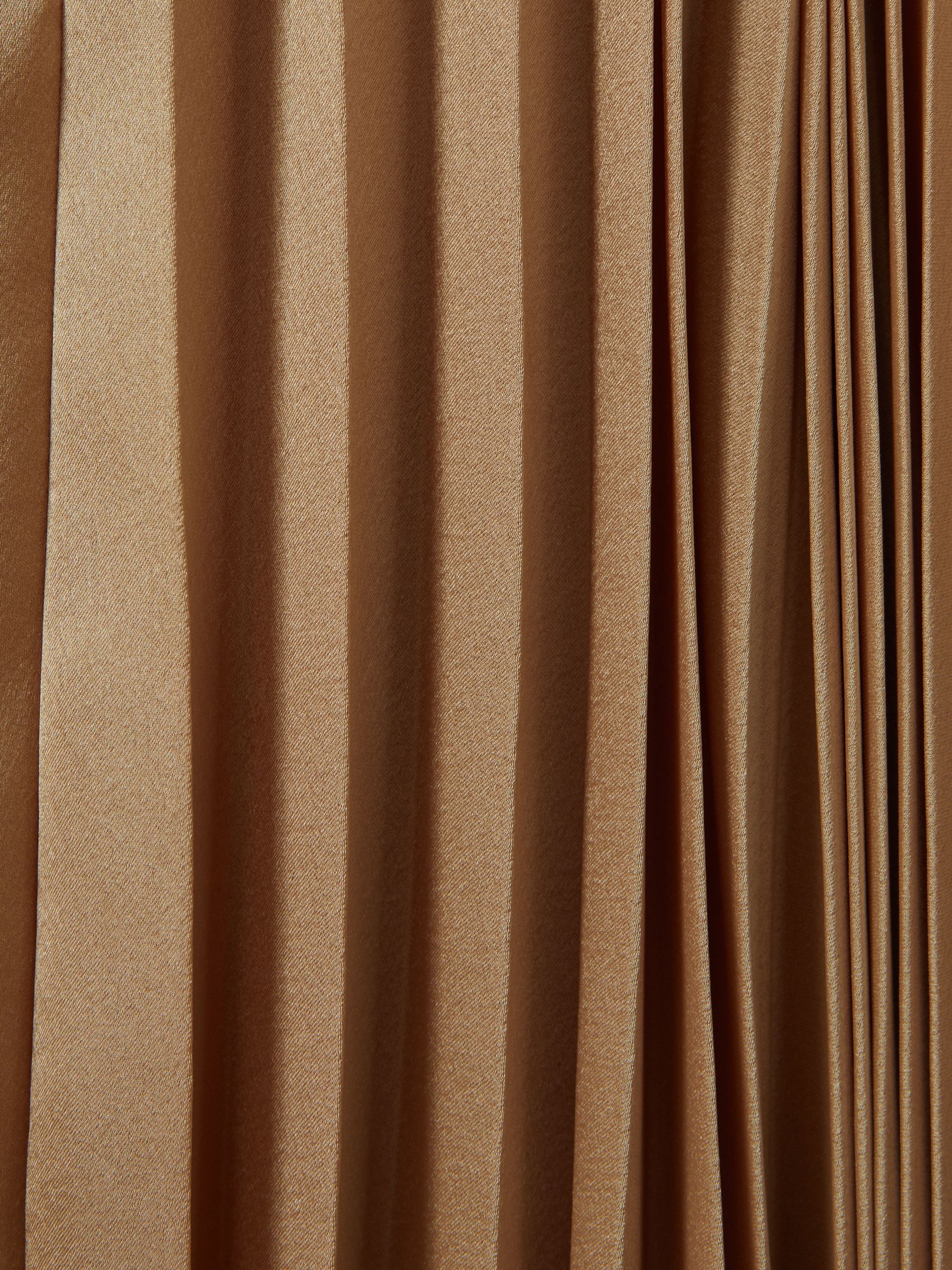 Acler Pleated Asymmetric Midi Dress in Gold