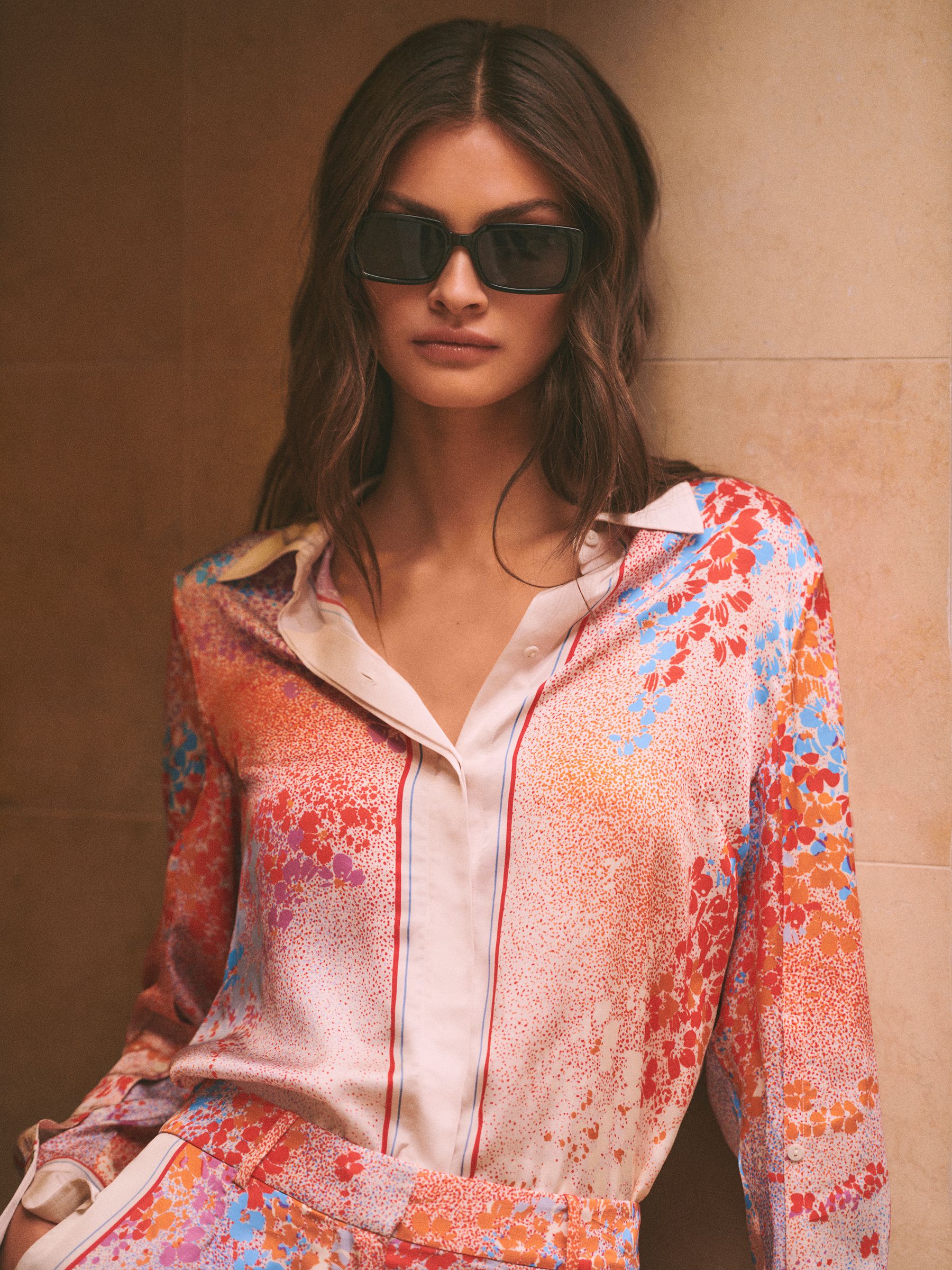 Printed Long Sleeve Shirt in Multi