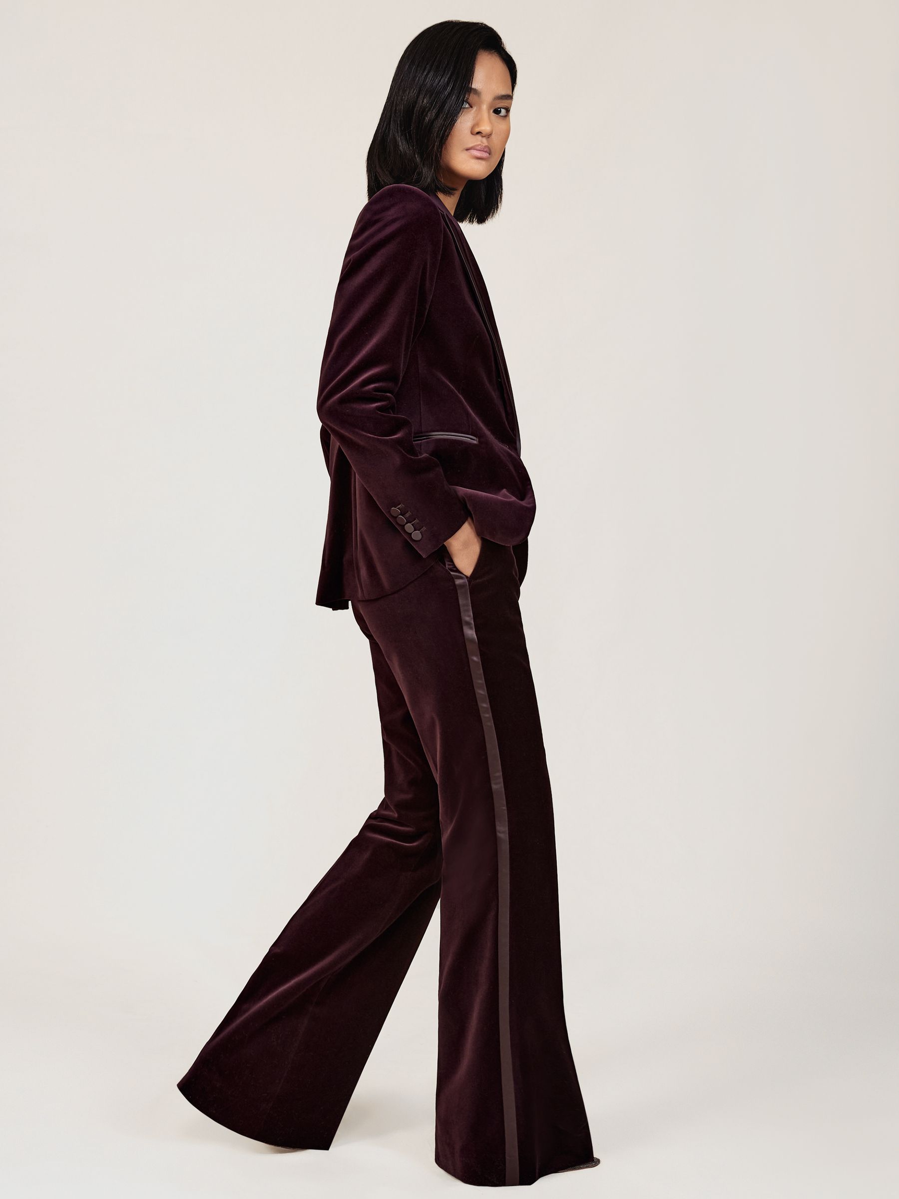 Petite Suit Trousers in Burgundy