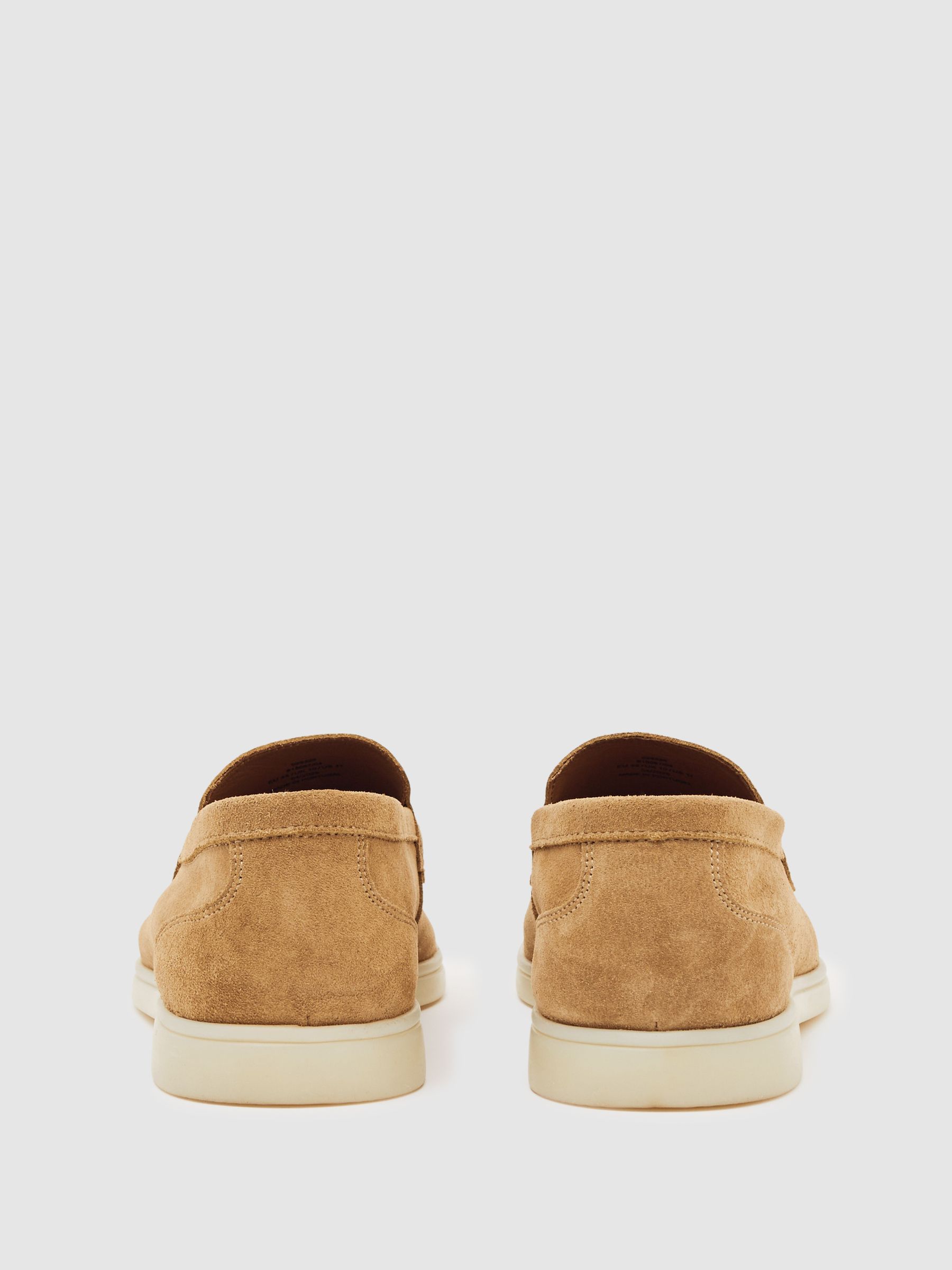 Suede Slip-On Loafers in Stone