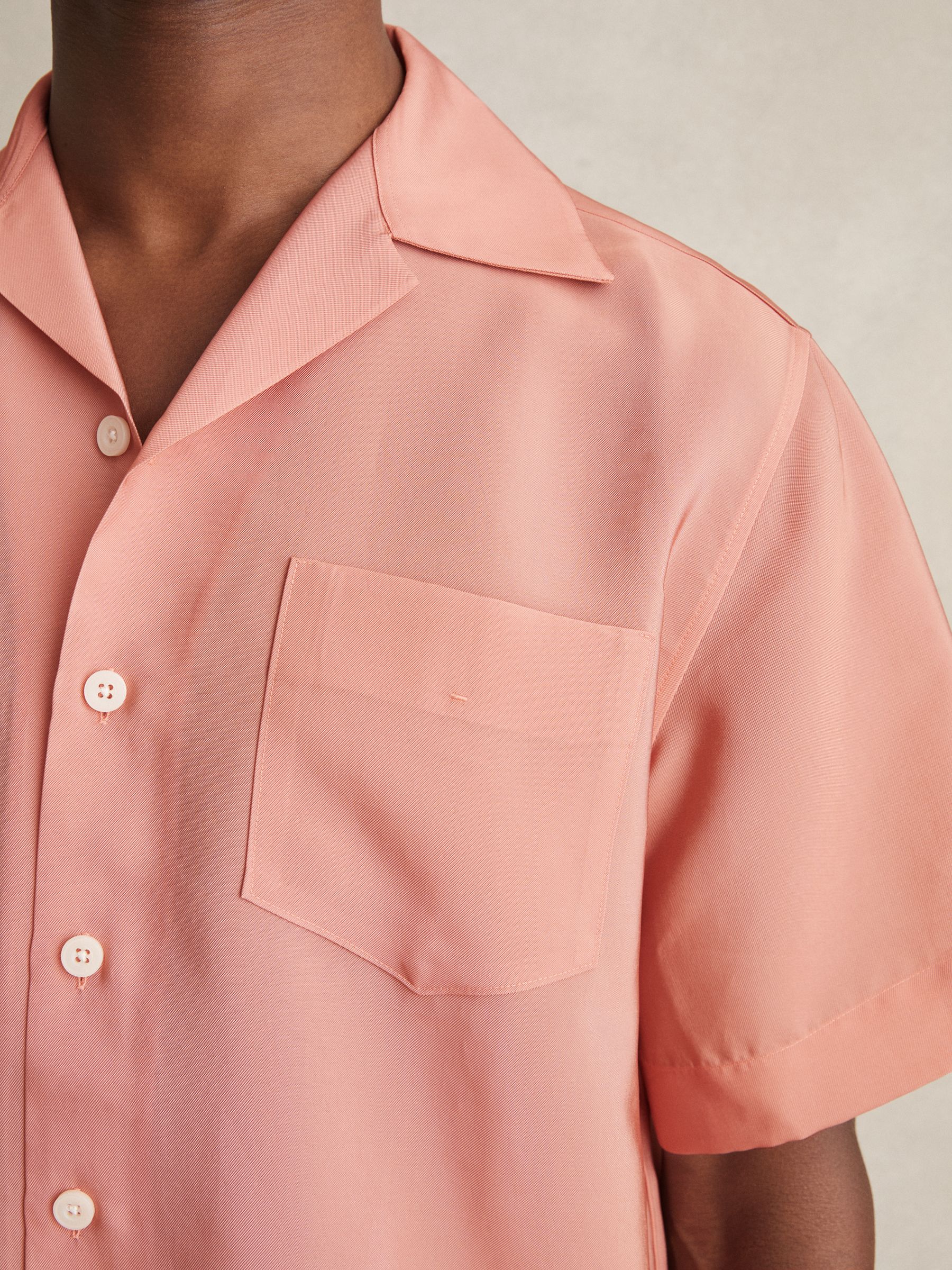 Organza Twin-Pocket Oversize Shirt in Dusty Rose