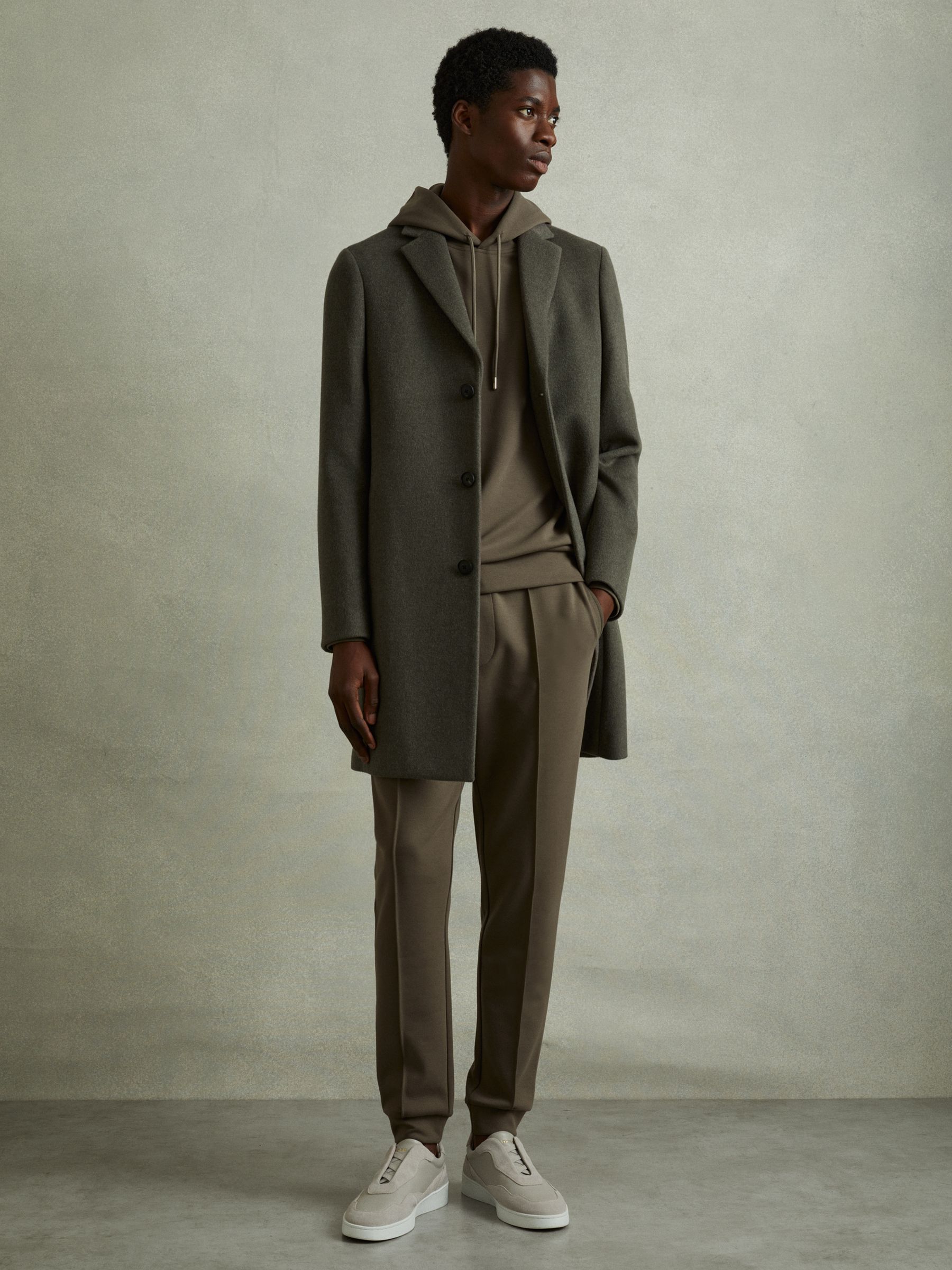 Drawstring Jersey Joggers in Sage Green